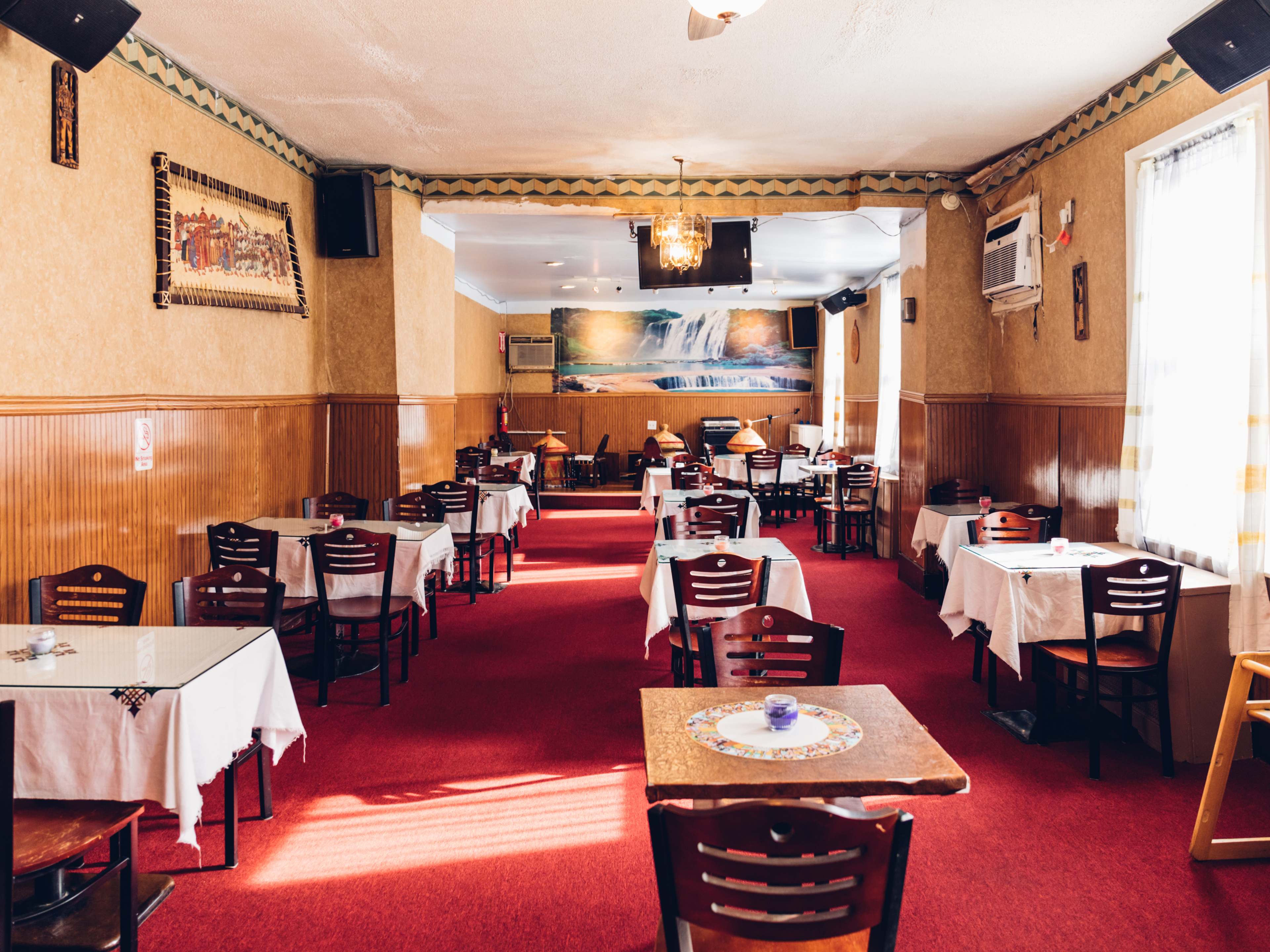 This is the dining room at Abyssinia.