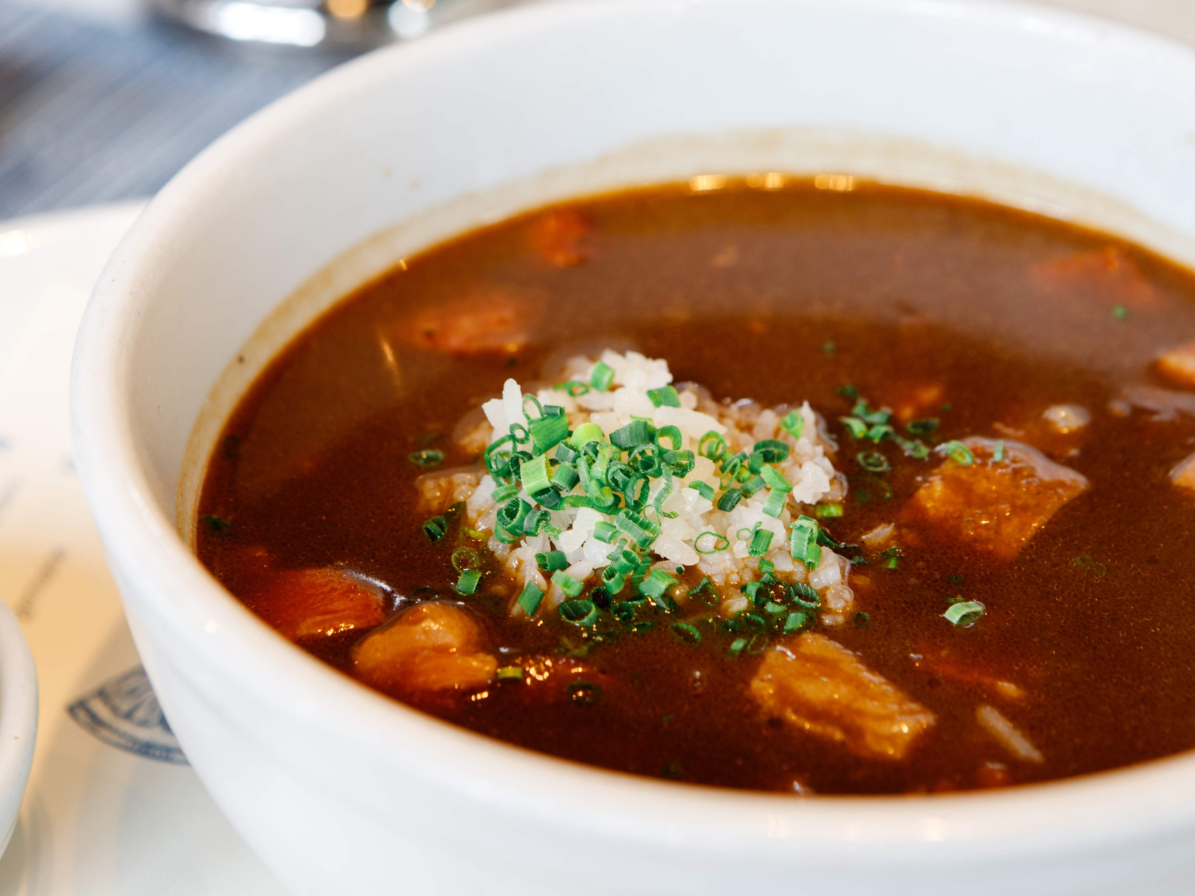 The seafood inside the gumbo at Eunice.