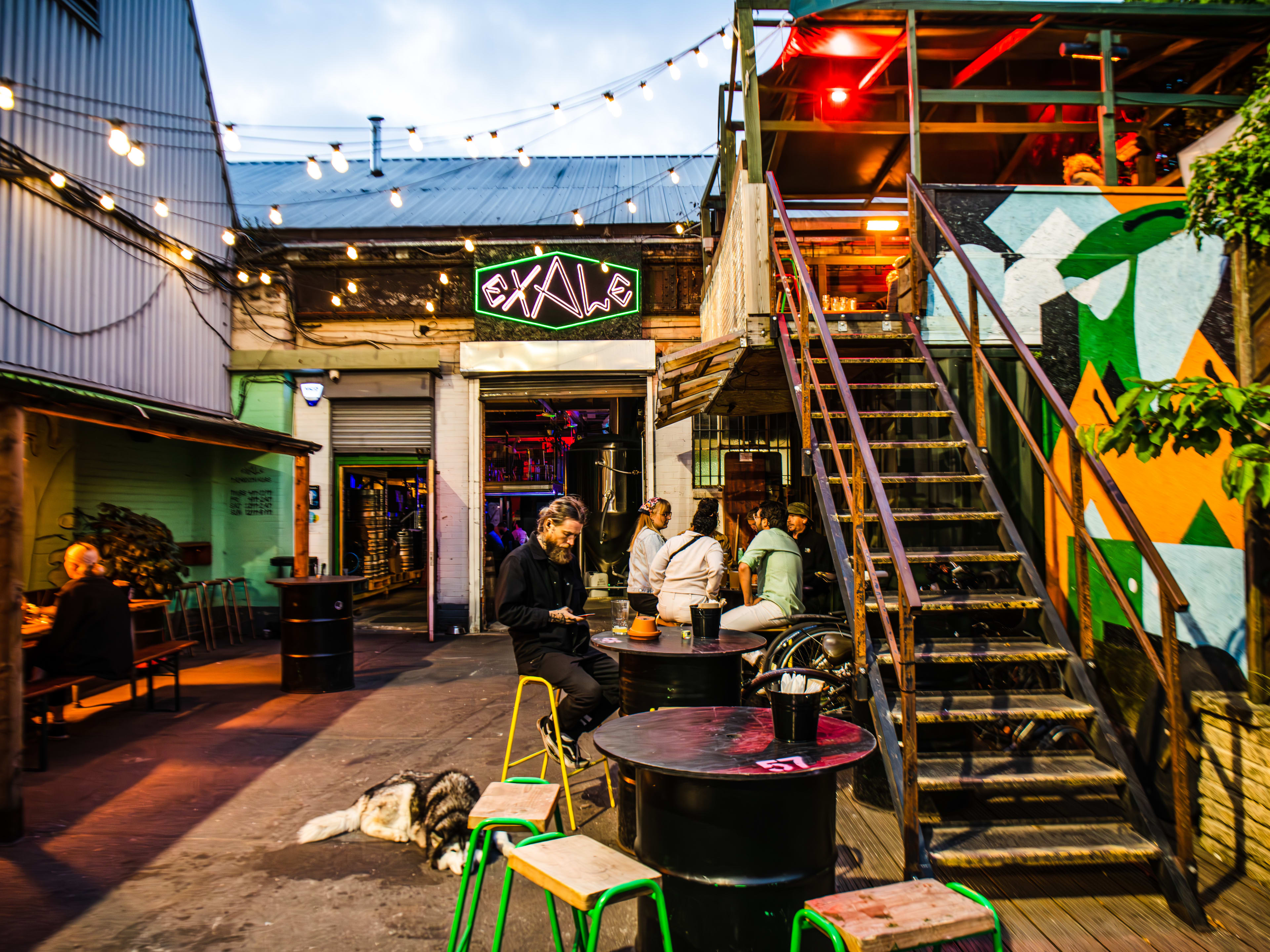 The garden at Exale Brewery in Walthamstow.