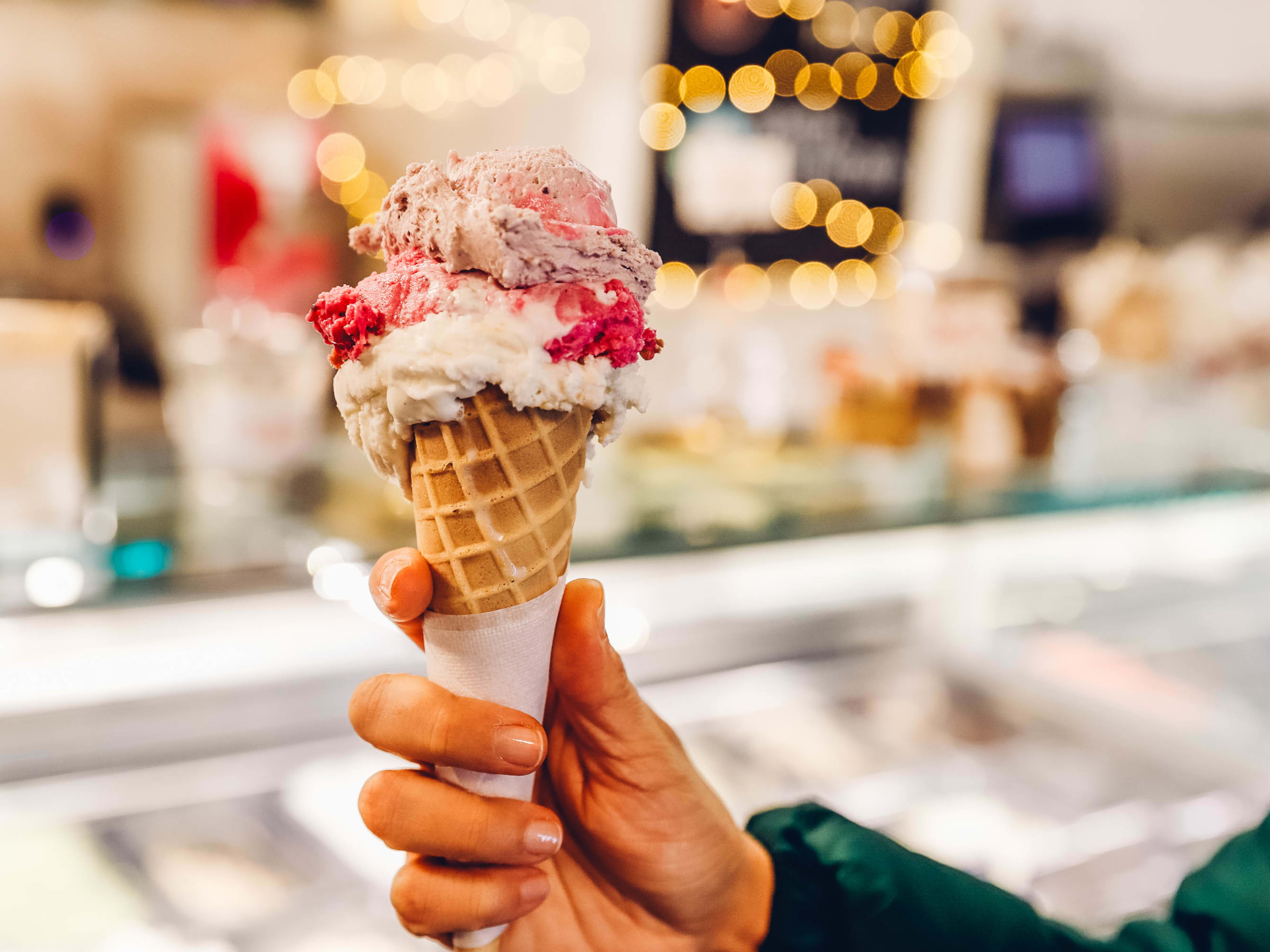 Cone of gelato at FataMorgana