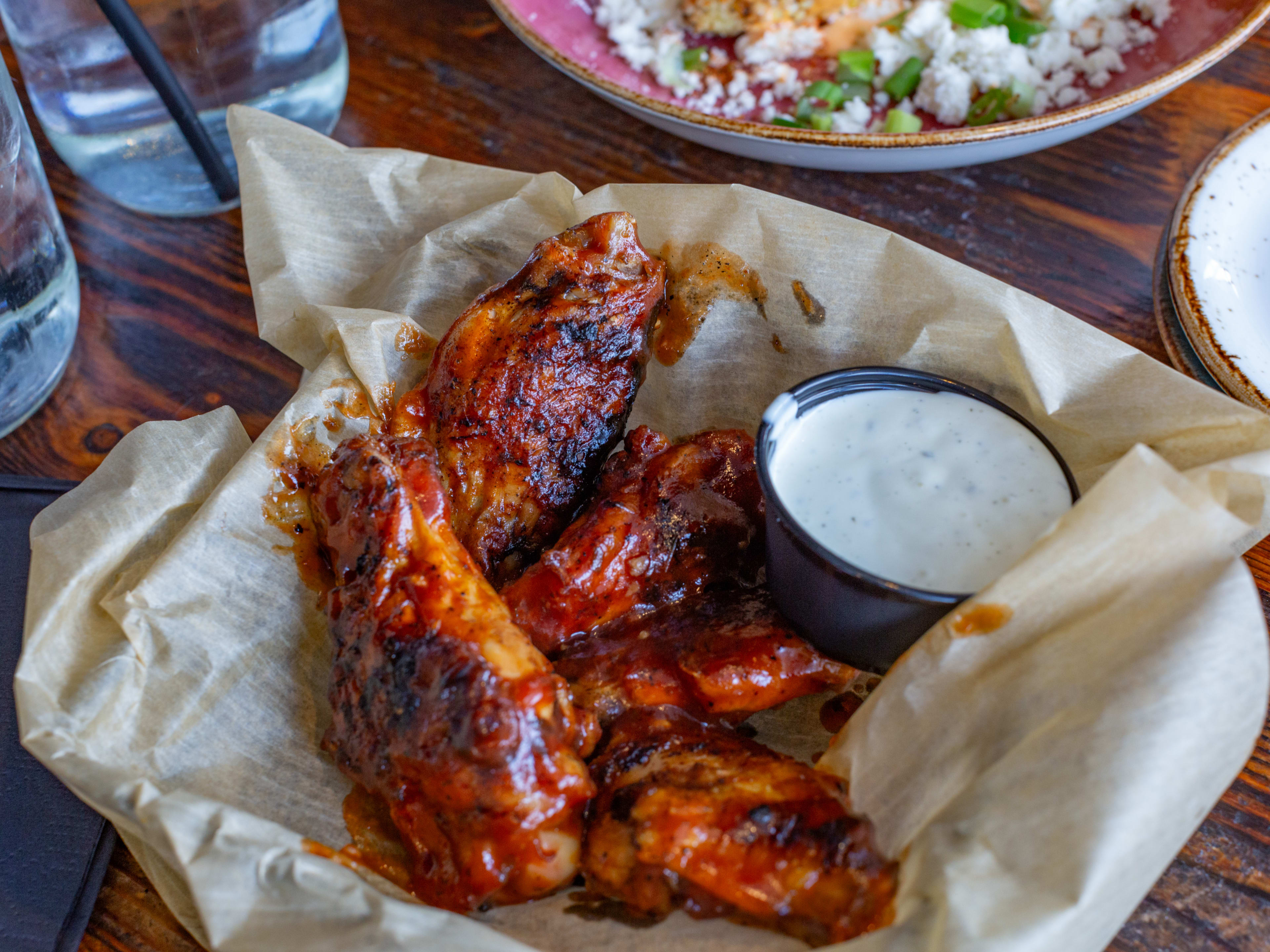 A basket of wings from Fire Side Public House