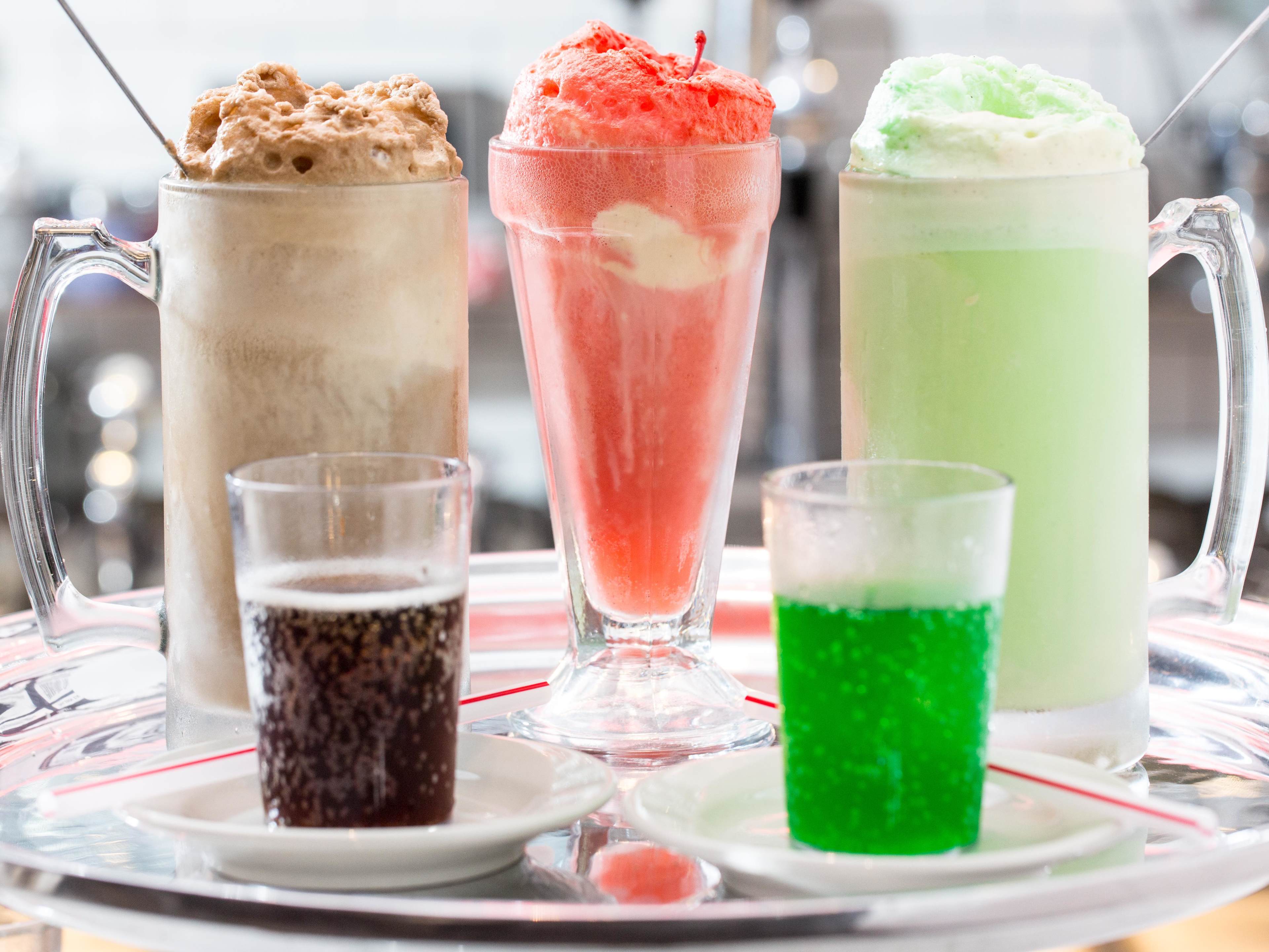 A spread of floats from Eleven City Diner.