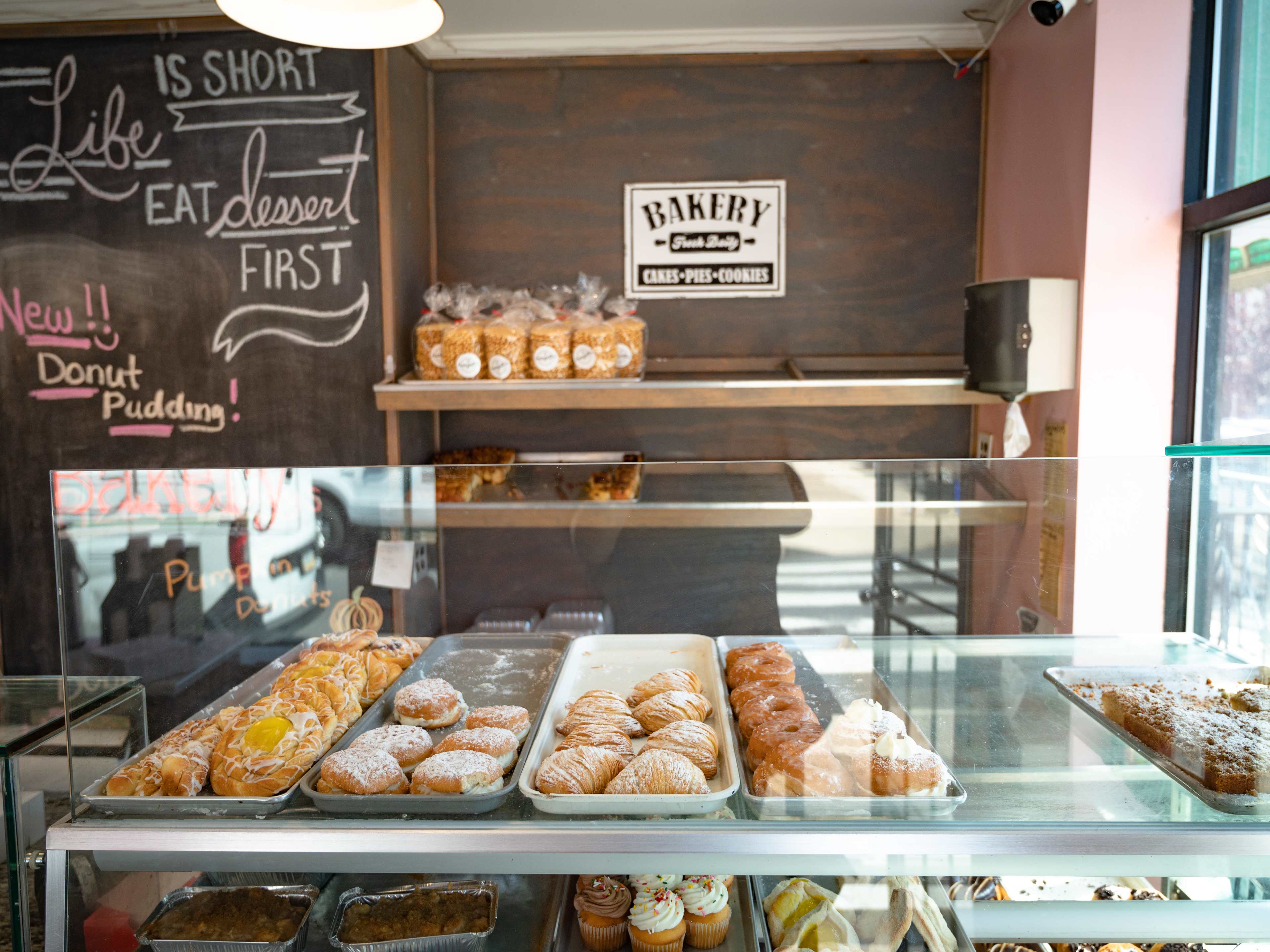 This is interior of Frangelli's Bakery.