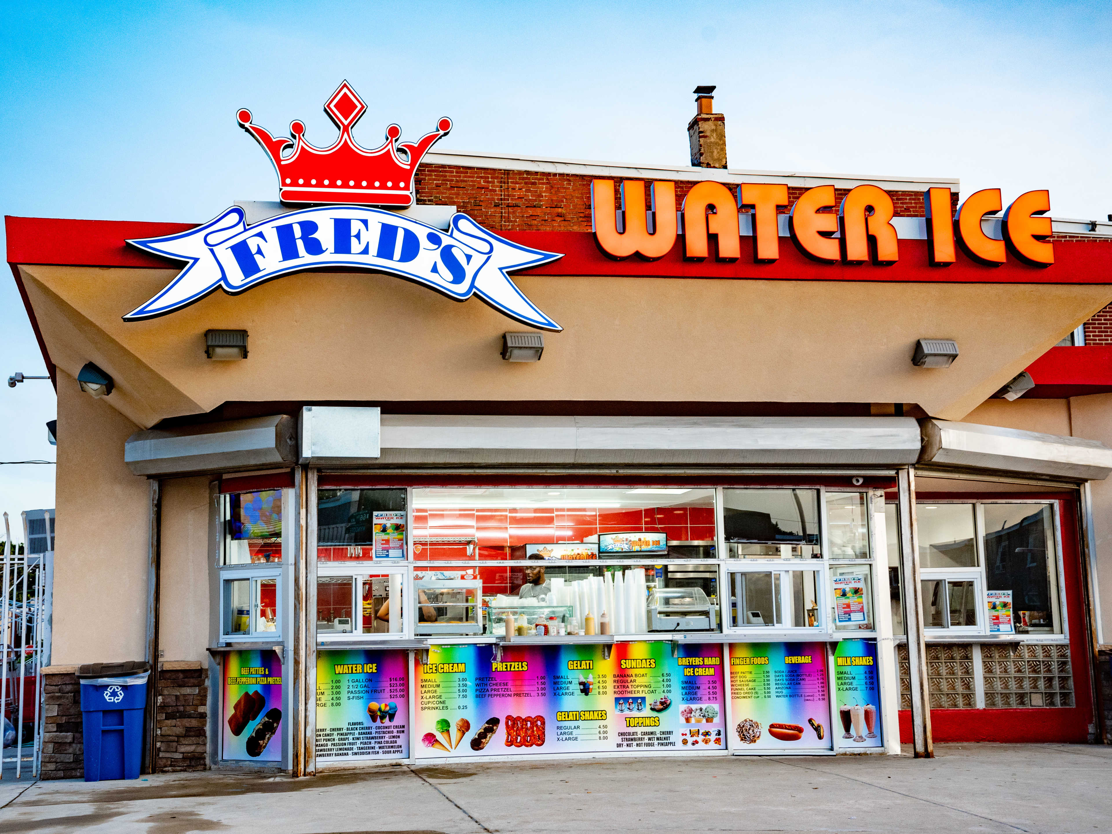 This is the exterior of Fred's Water Ice.