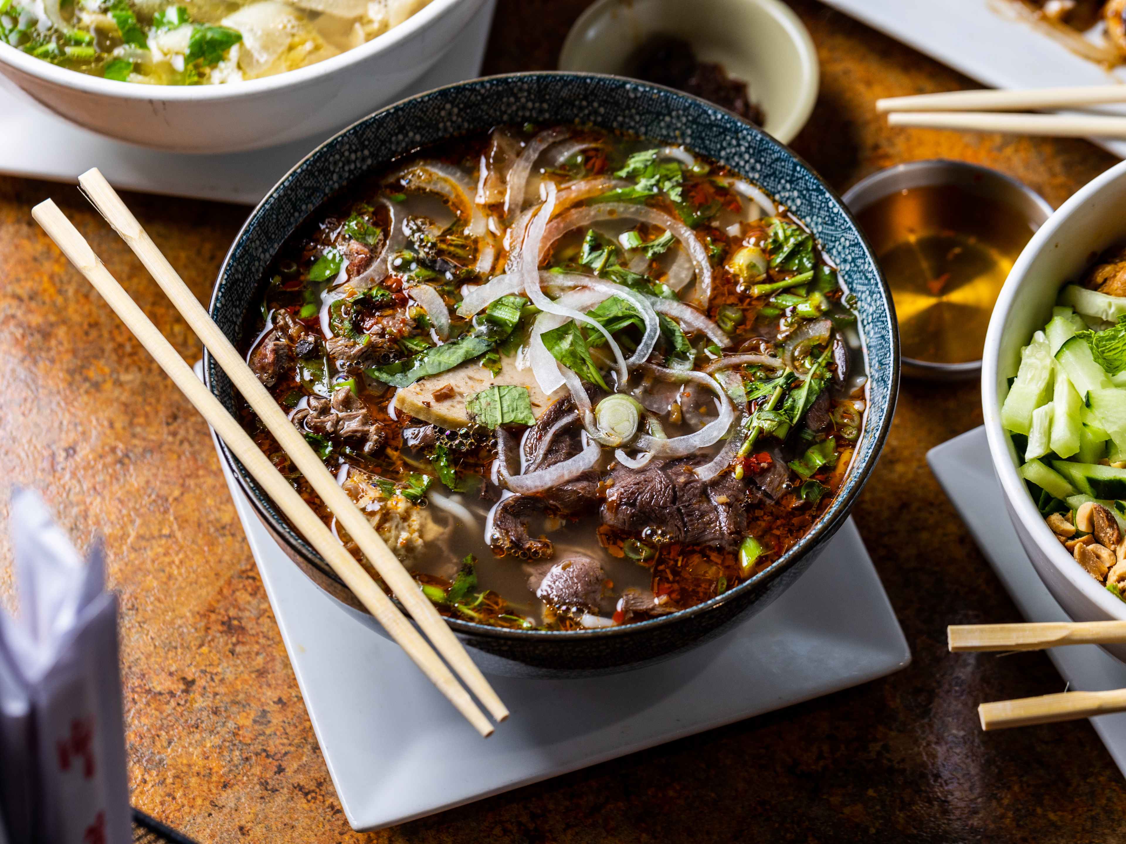 The bun bo hue from Fresh Bowl.