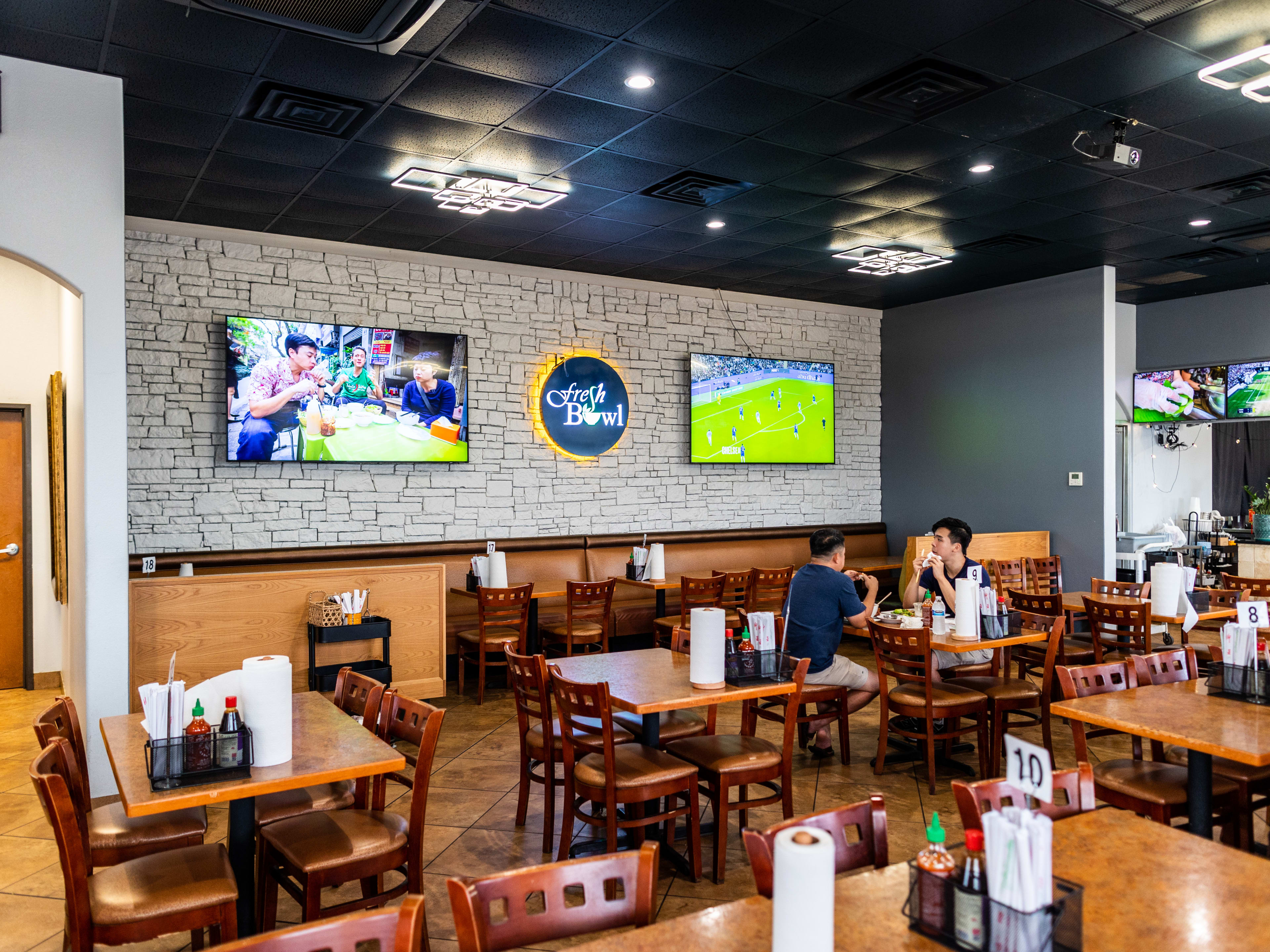 The interior dining area at Fresh Bowl.