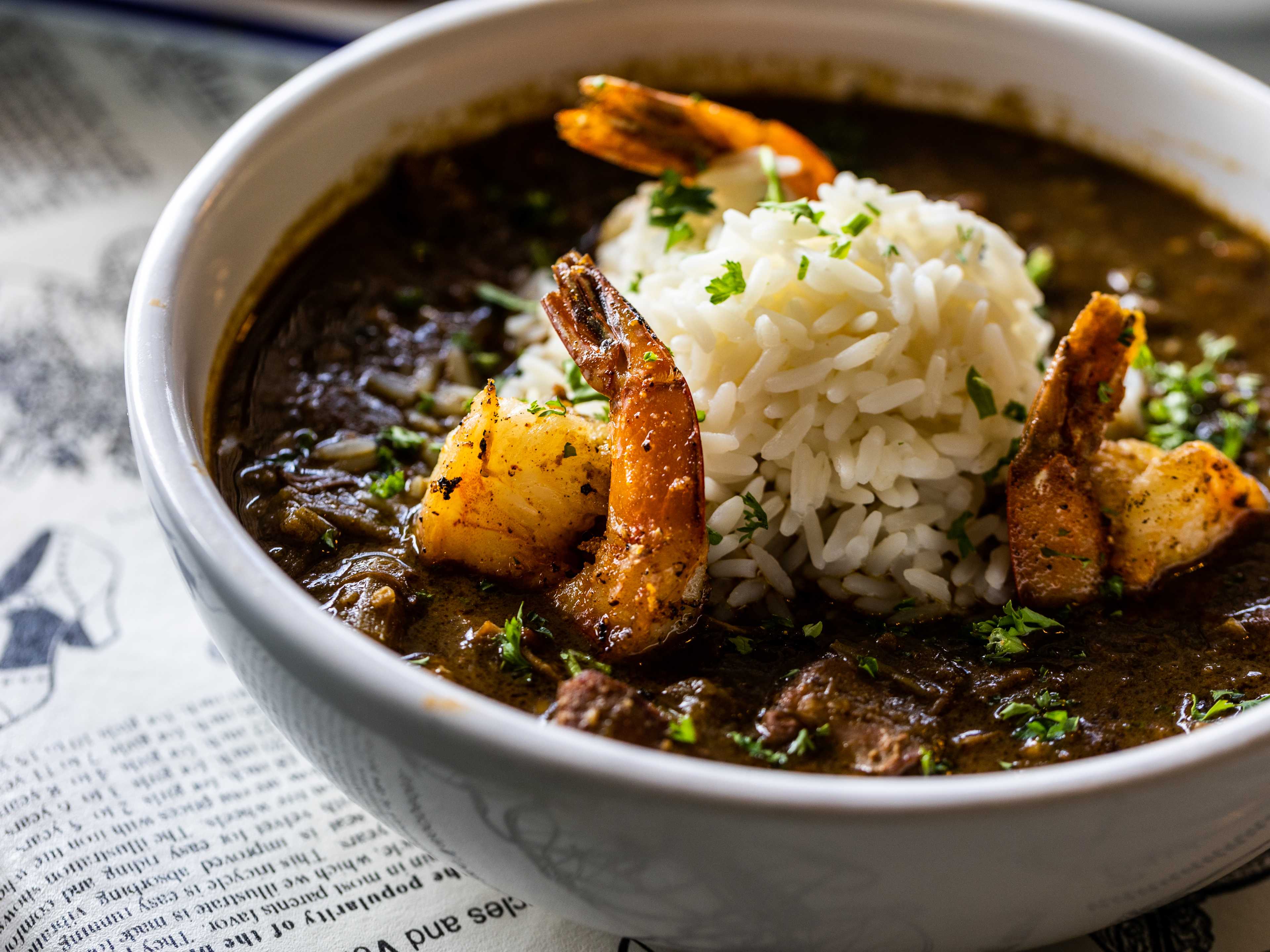 The gumbo from Gatlin's Fins & Feathers.