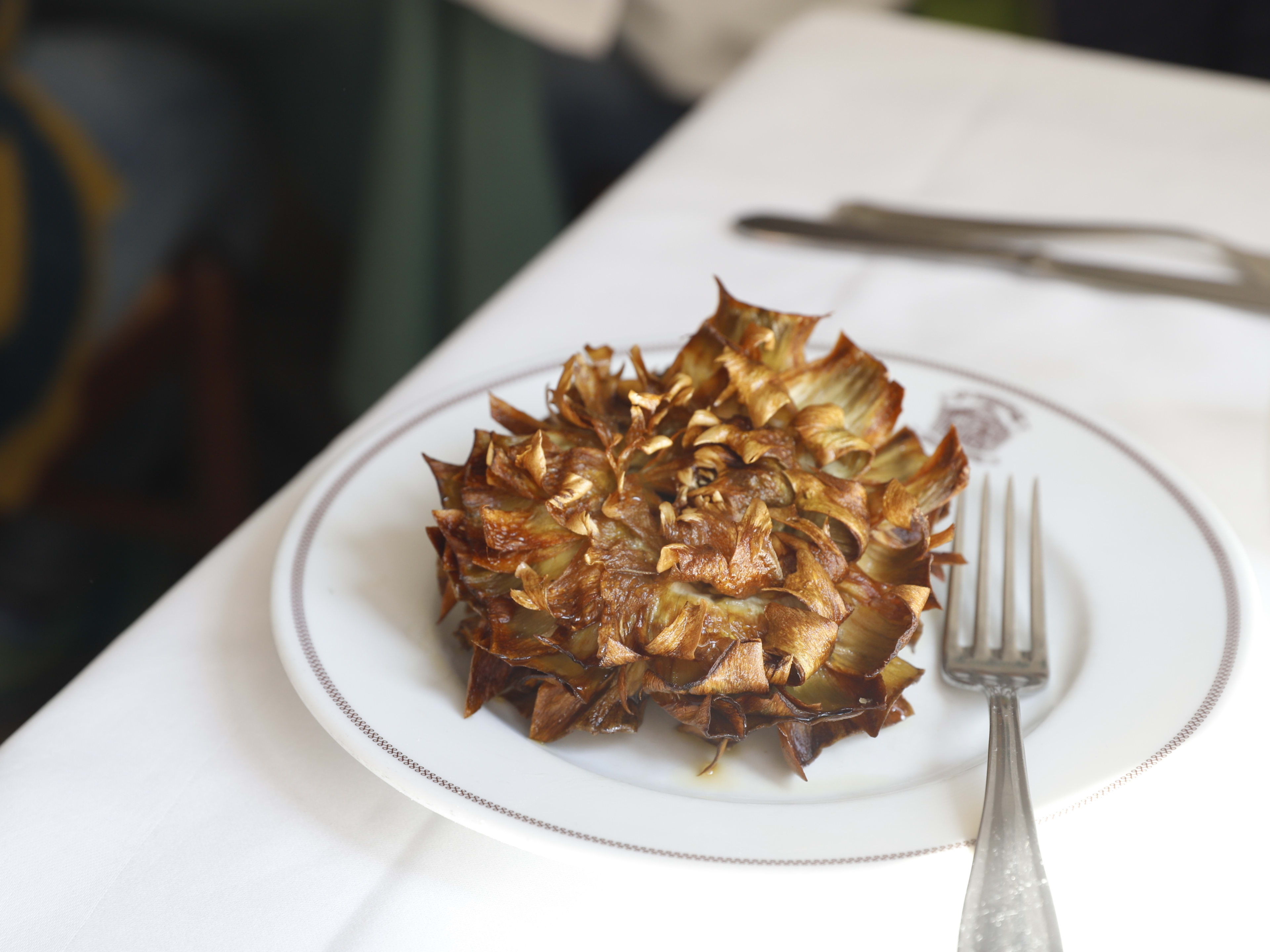 A plate of Roman Jewish artichokes.