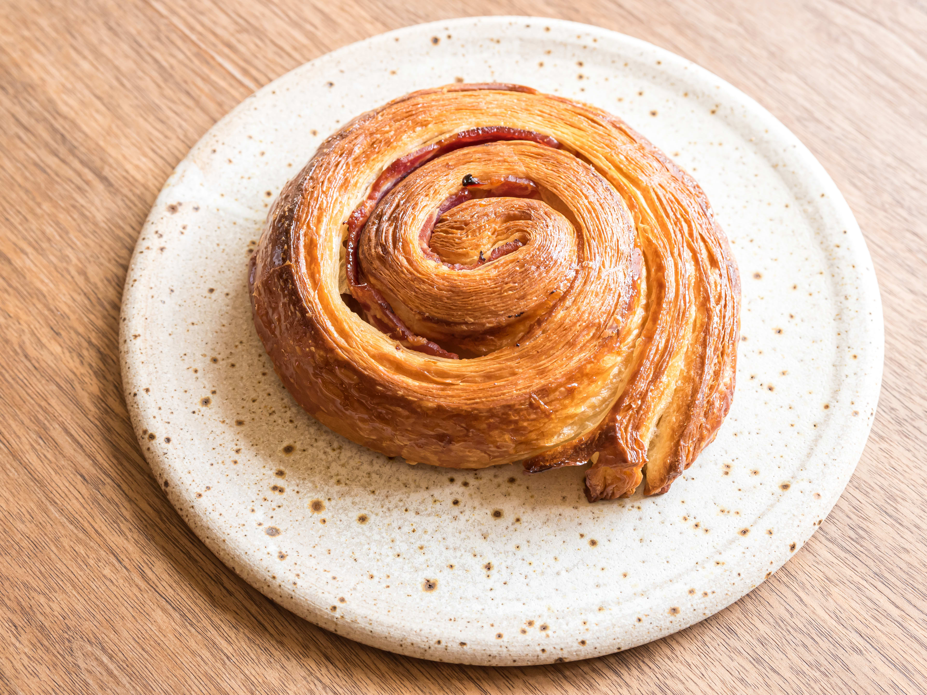 a bacon and maple croissant from Pophams