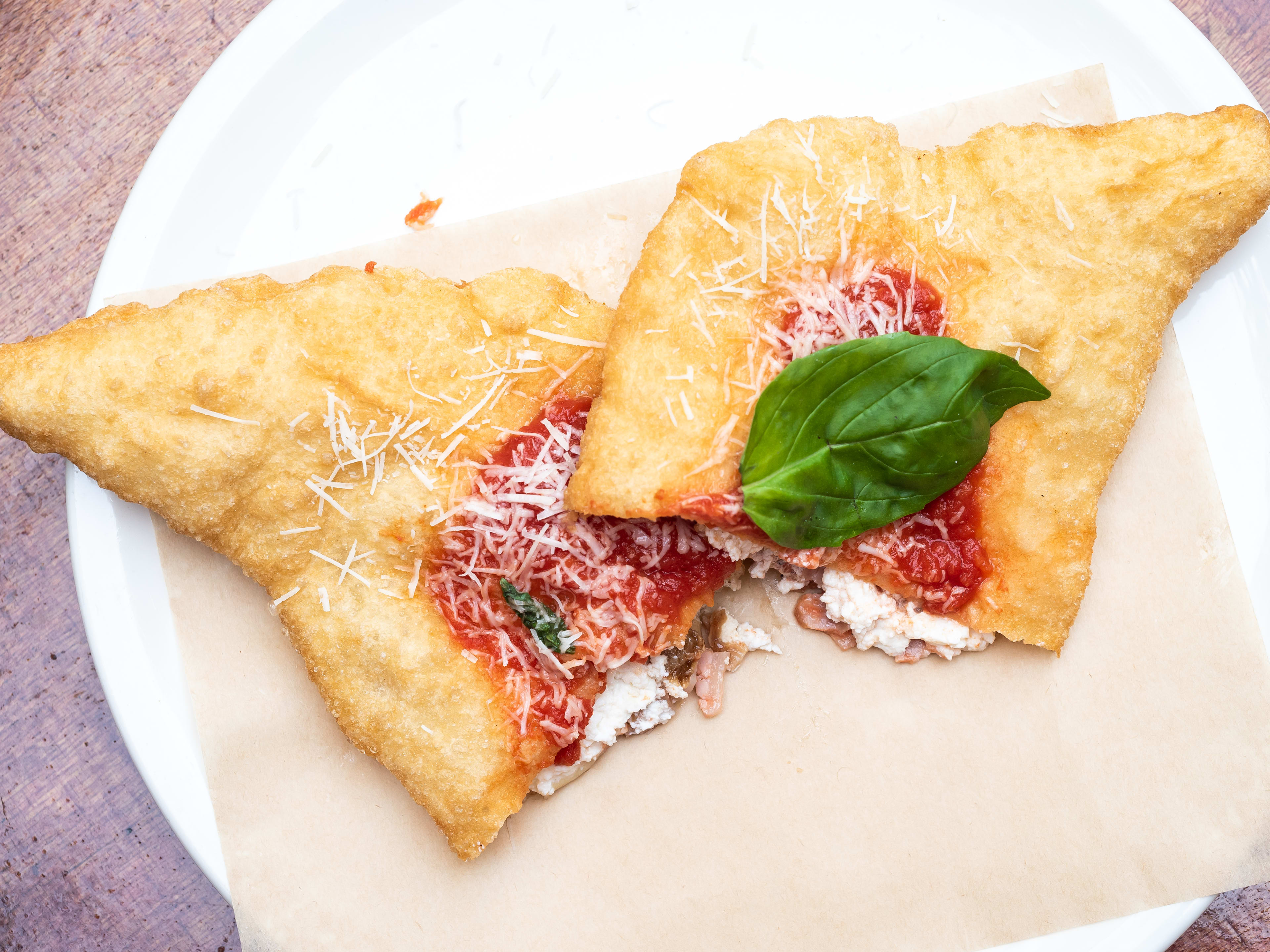 The pizza fritta from Theo’s.