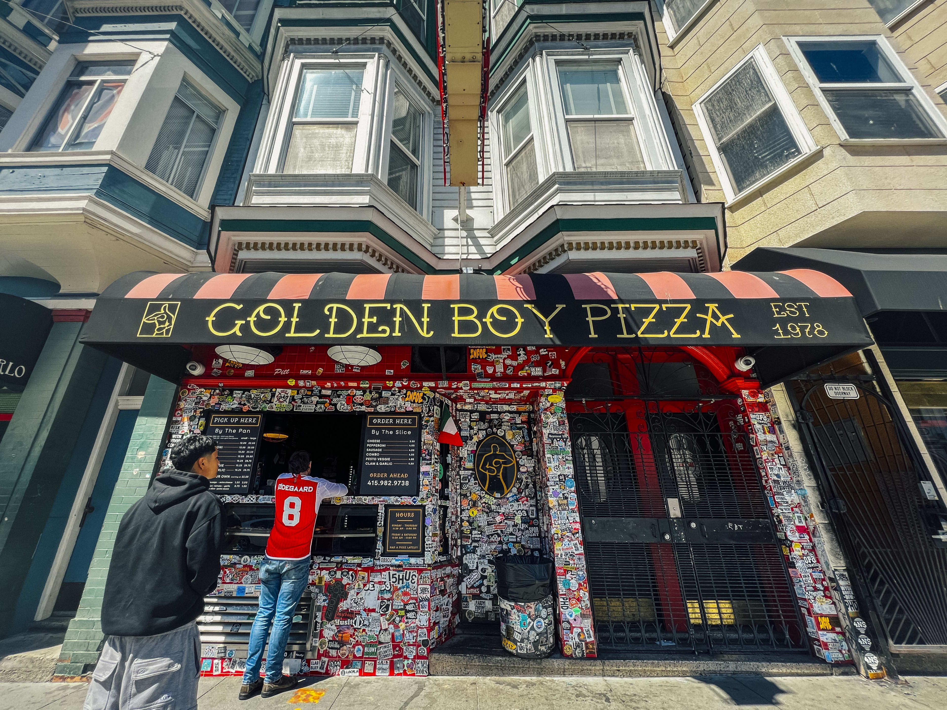 The exterior at Golden Boy Pizza