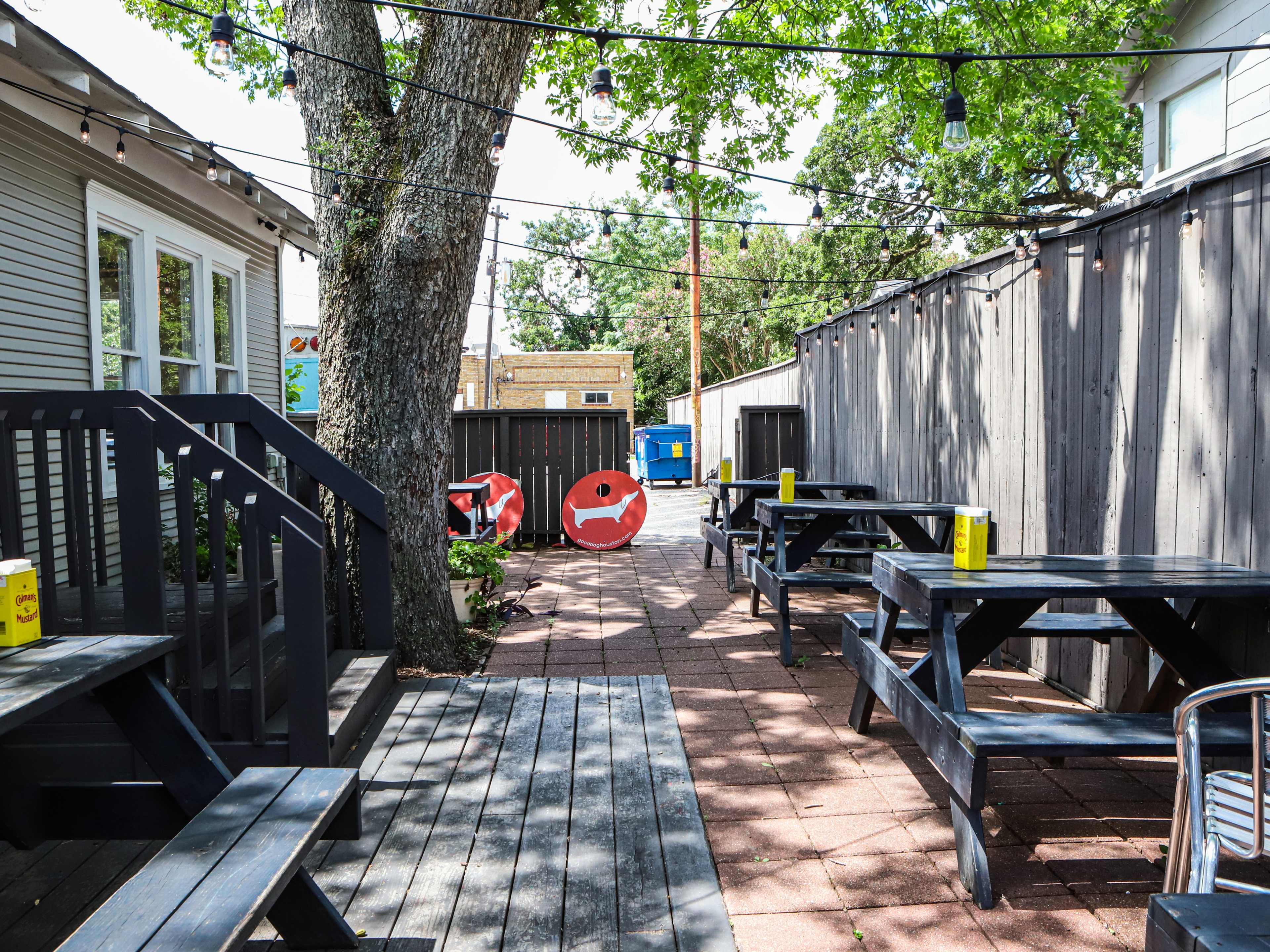 The back patio at Good Dog Houston.