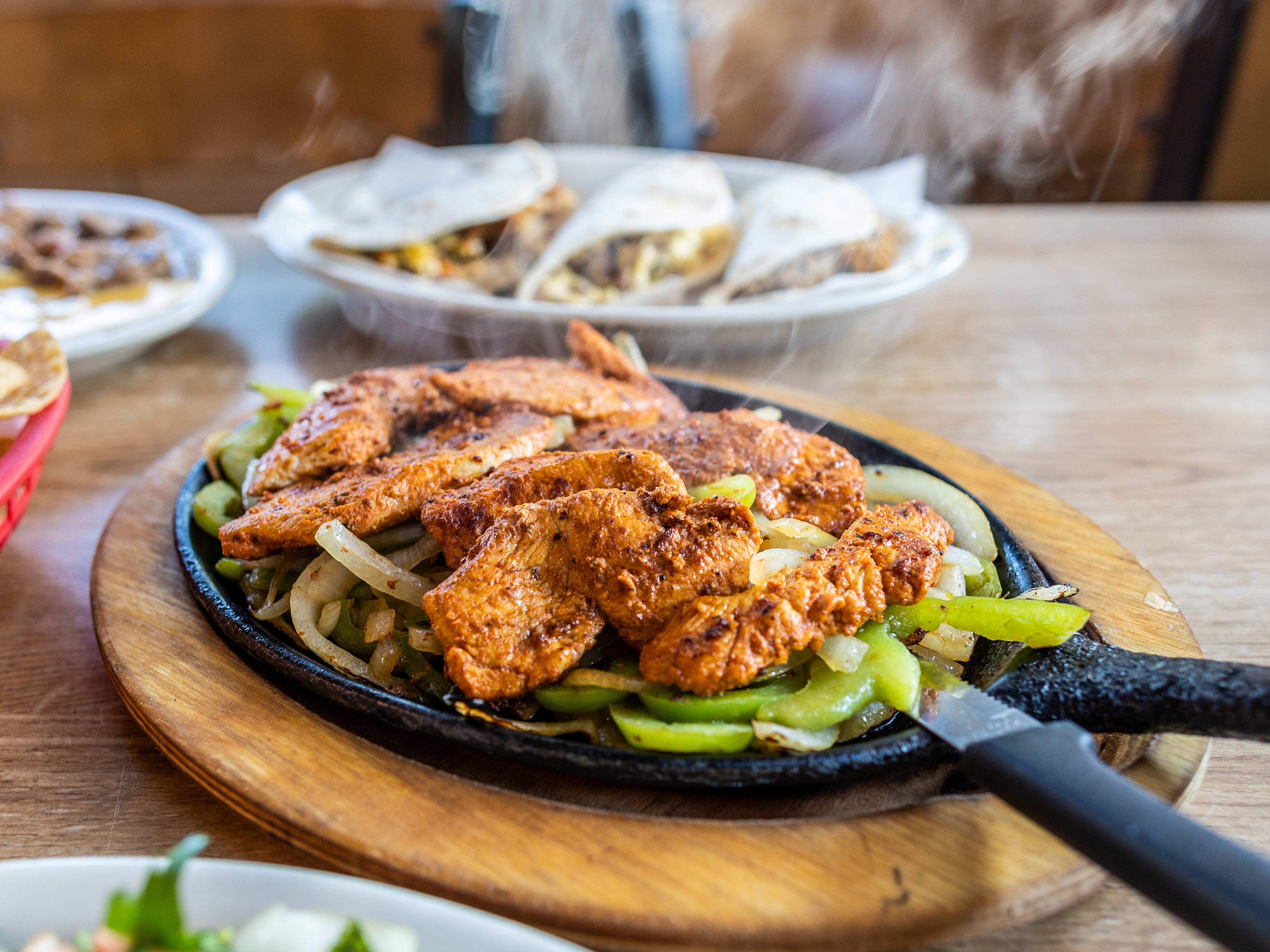 The chicken fajitas from Habanero Mexican Cafe.