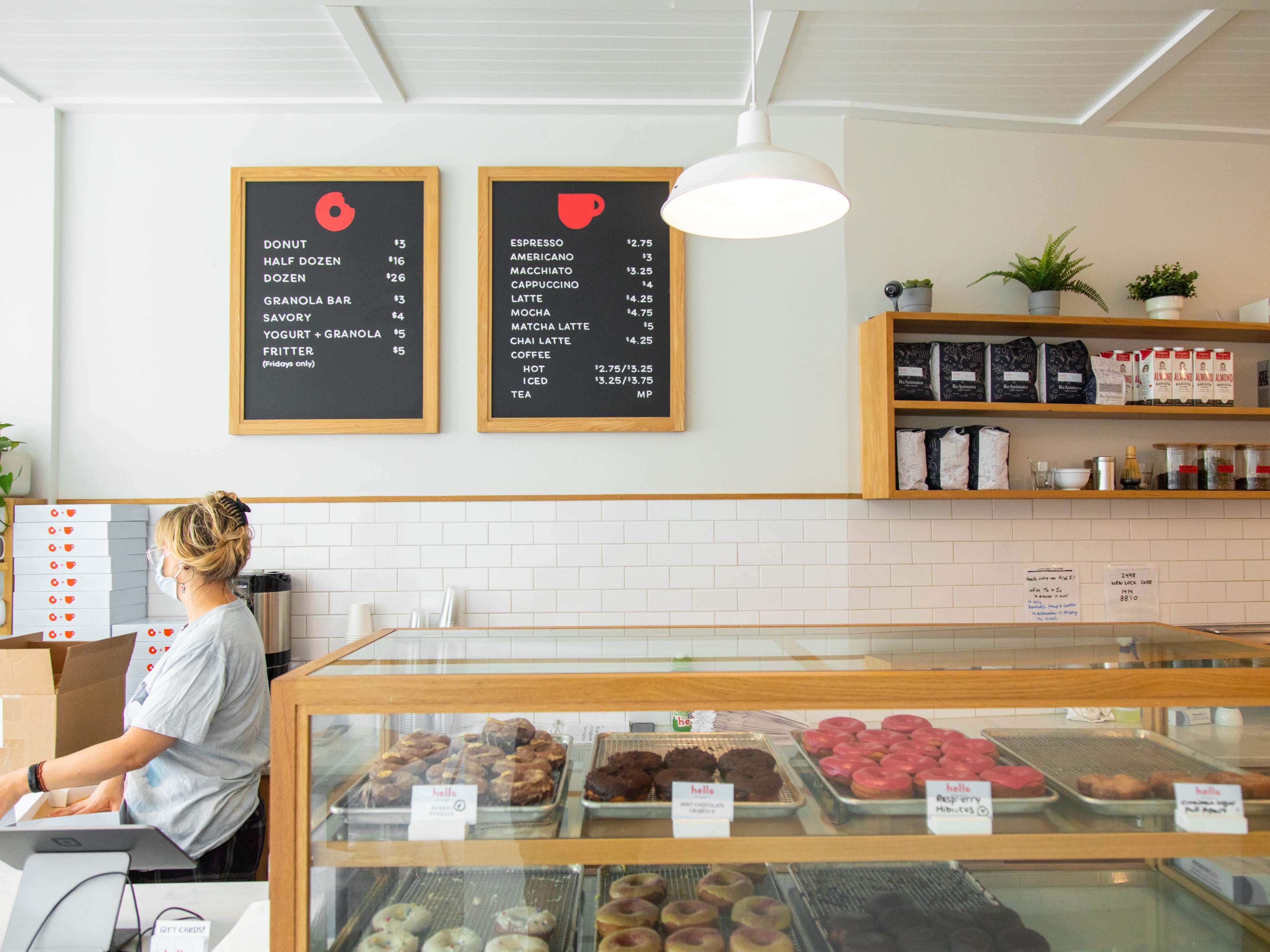 This is the interior of Hello Donuts.