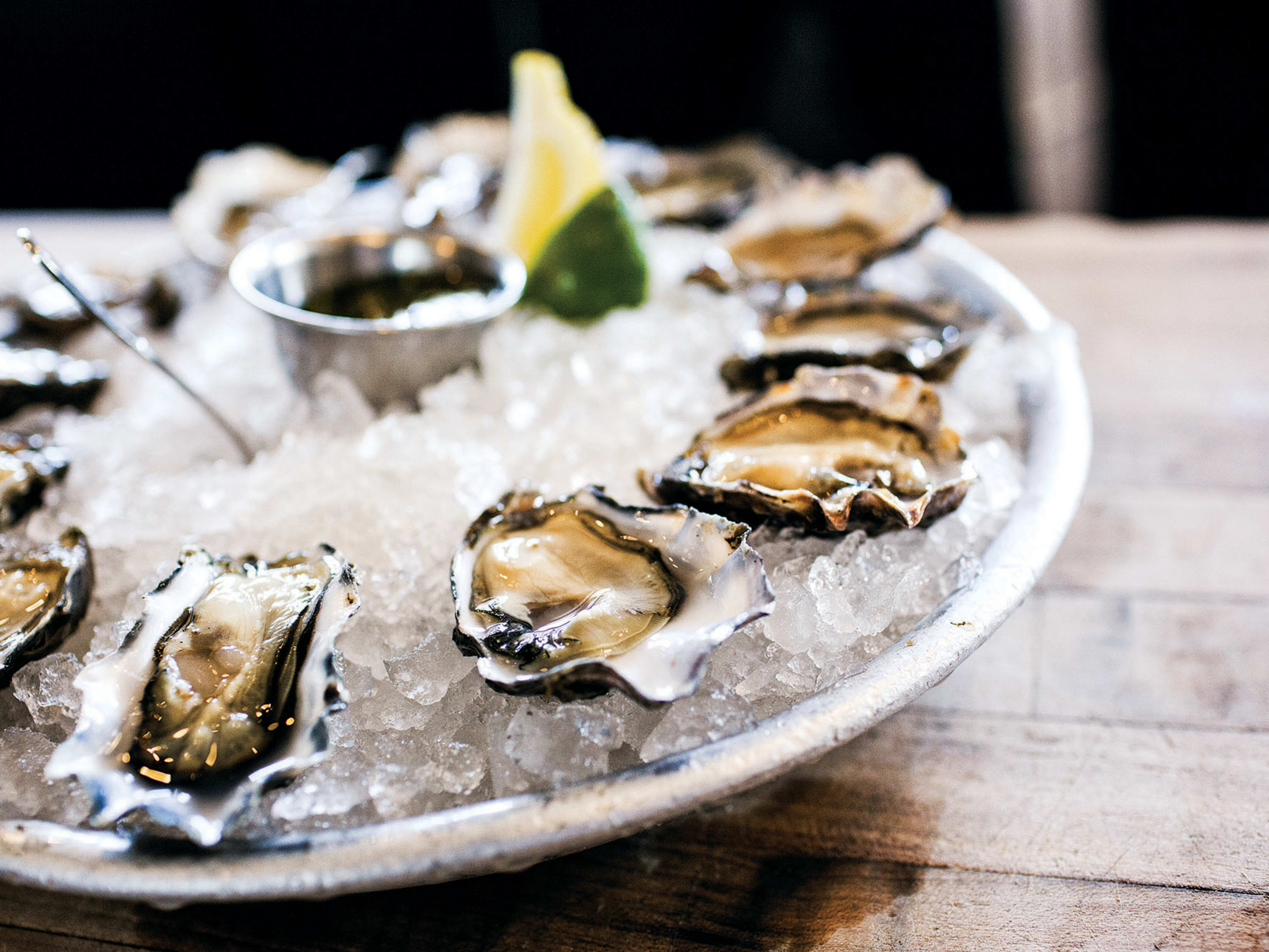 A tray of cold oysters from Hog Island Oyster Co.