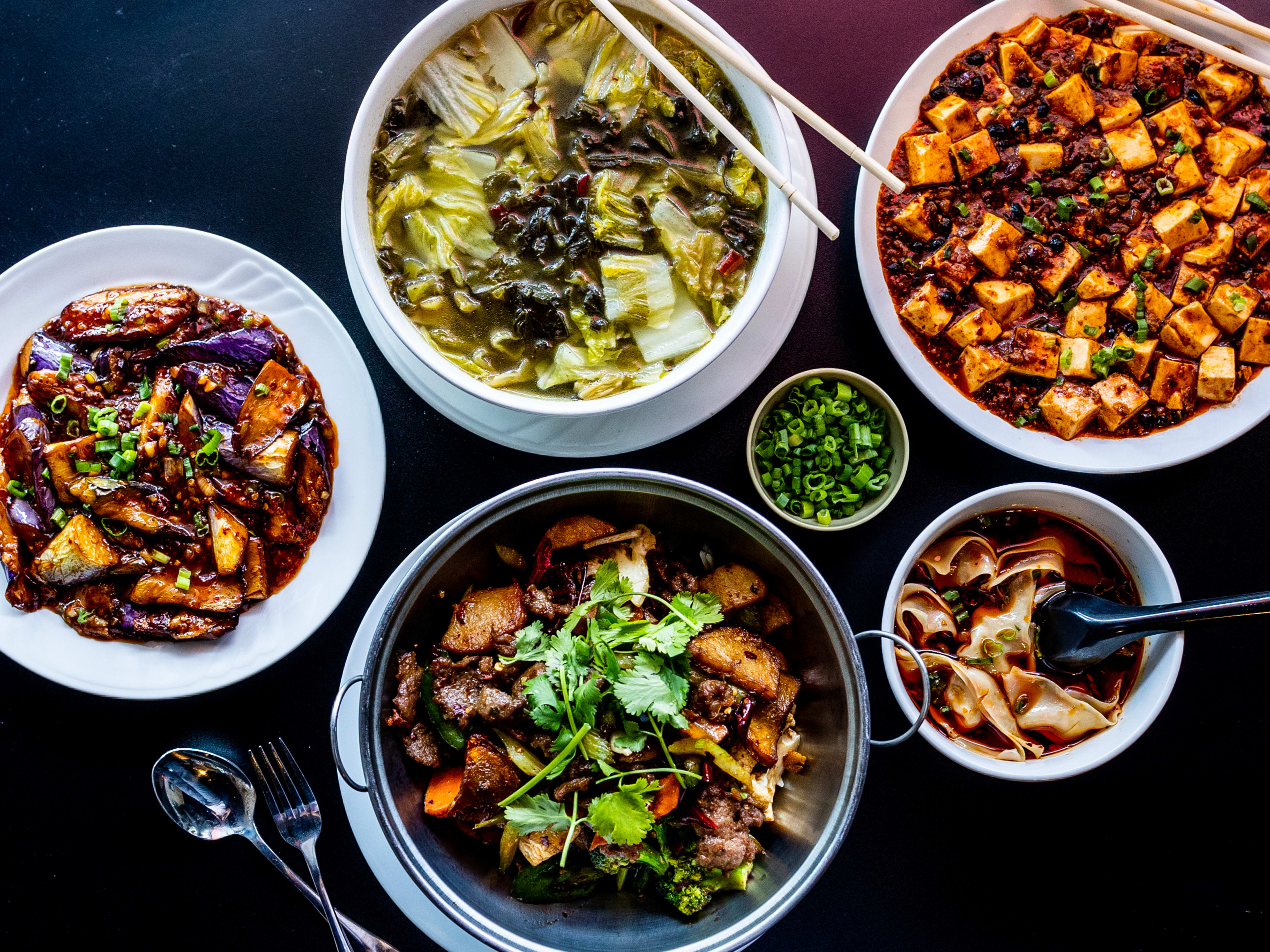 A spread of dishes from House Of Three Gorges.