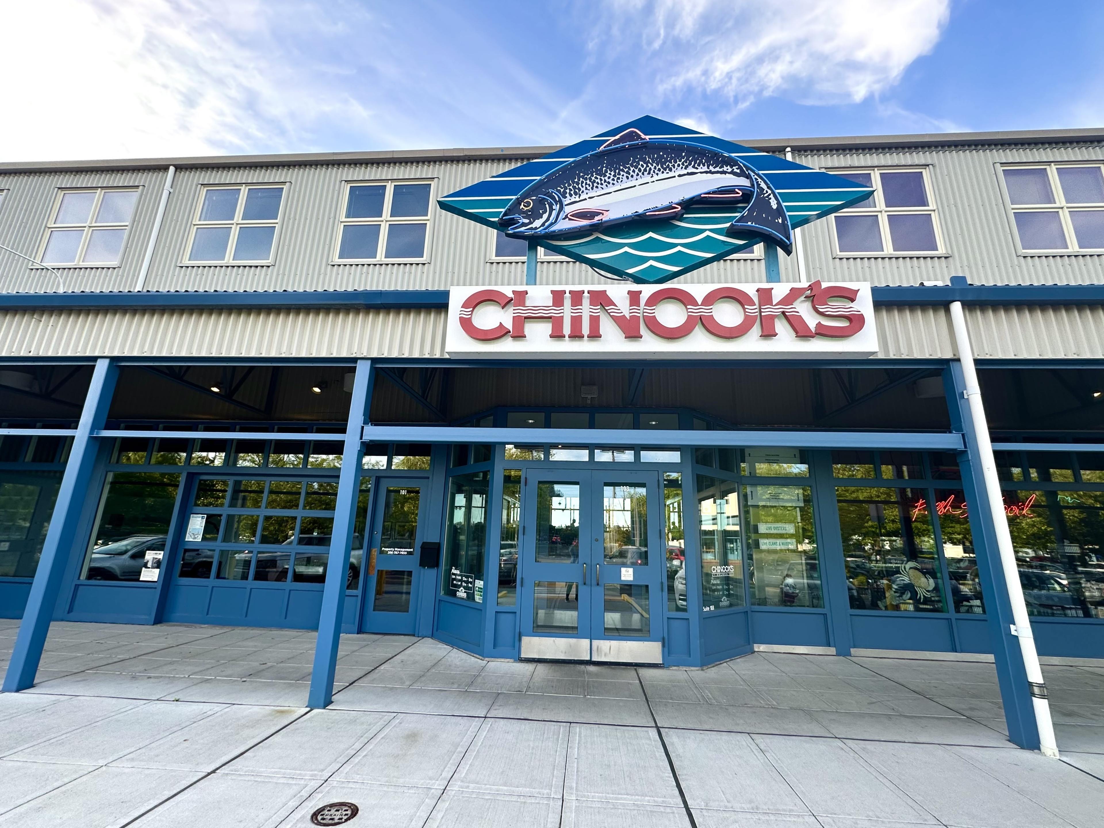 The exterior of a restaurant called Chinook's