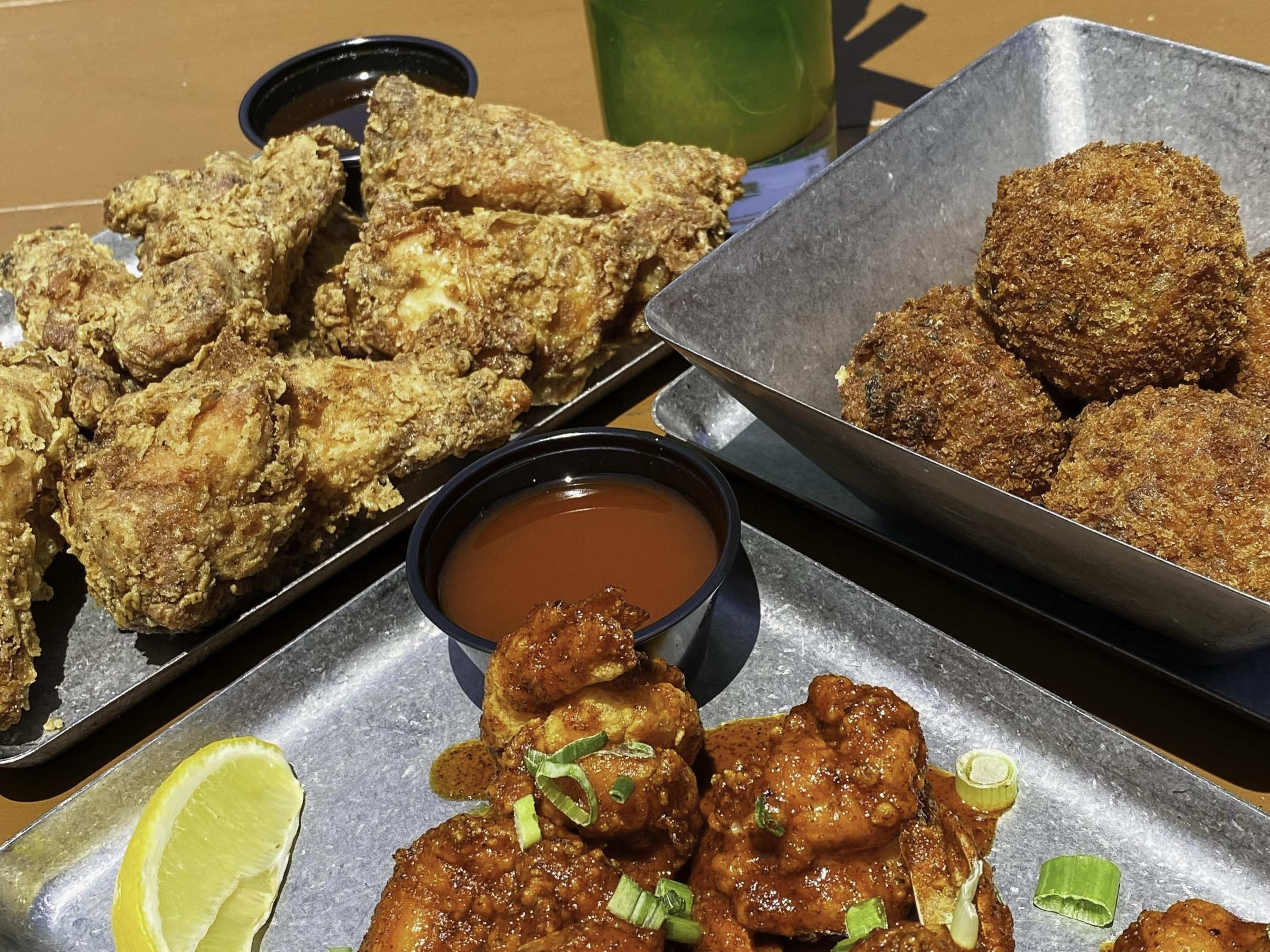 Wings and boudin balls from Kamp.