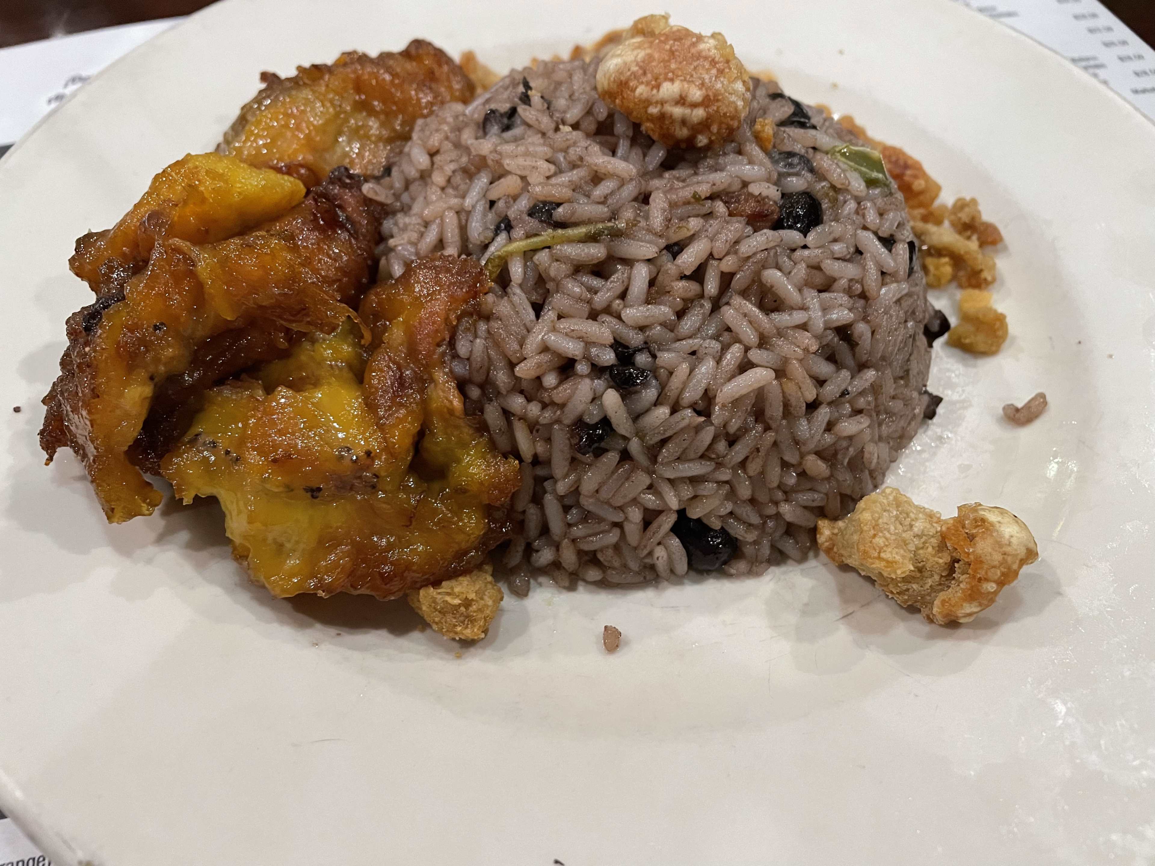 Moro with a side of fried plantains