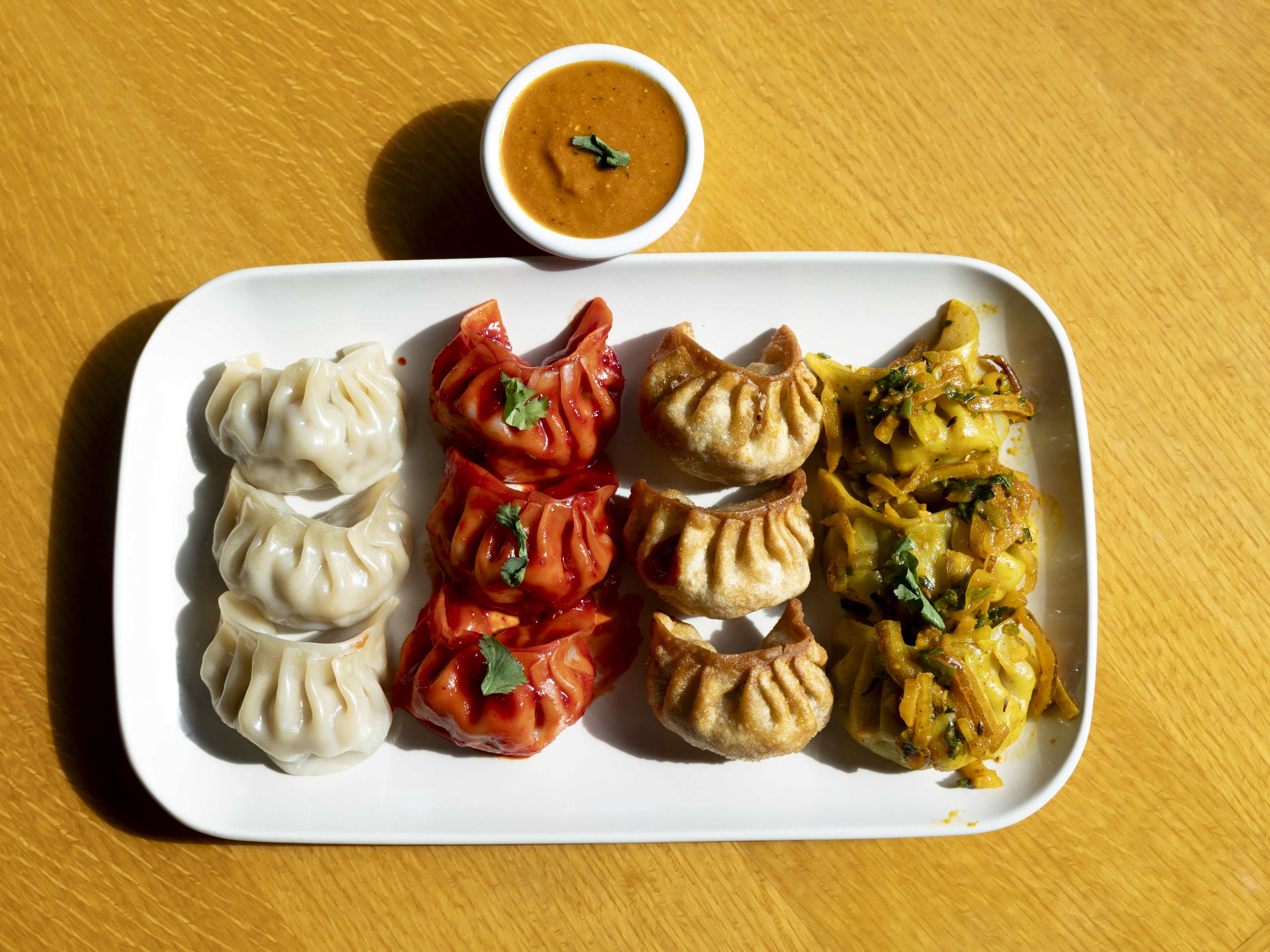 Platter of assorted momos