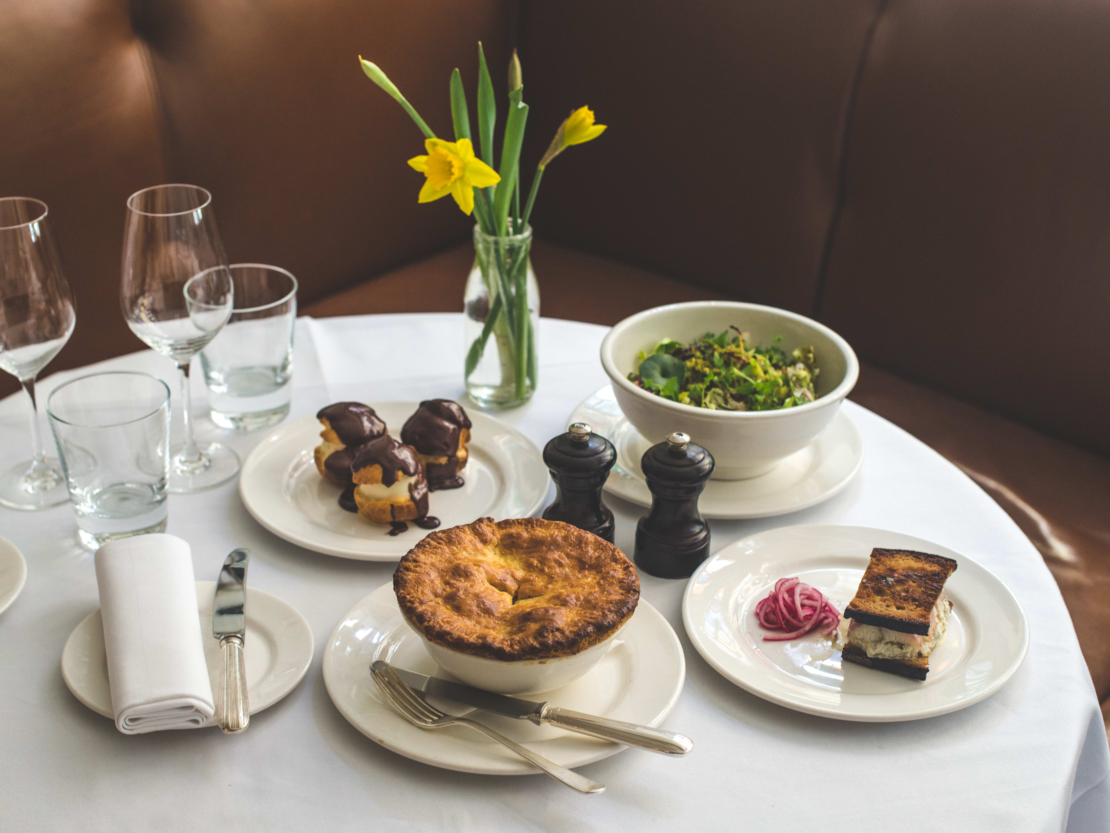 A spread of dishes from Quo Vadis.