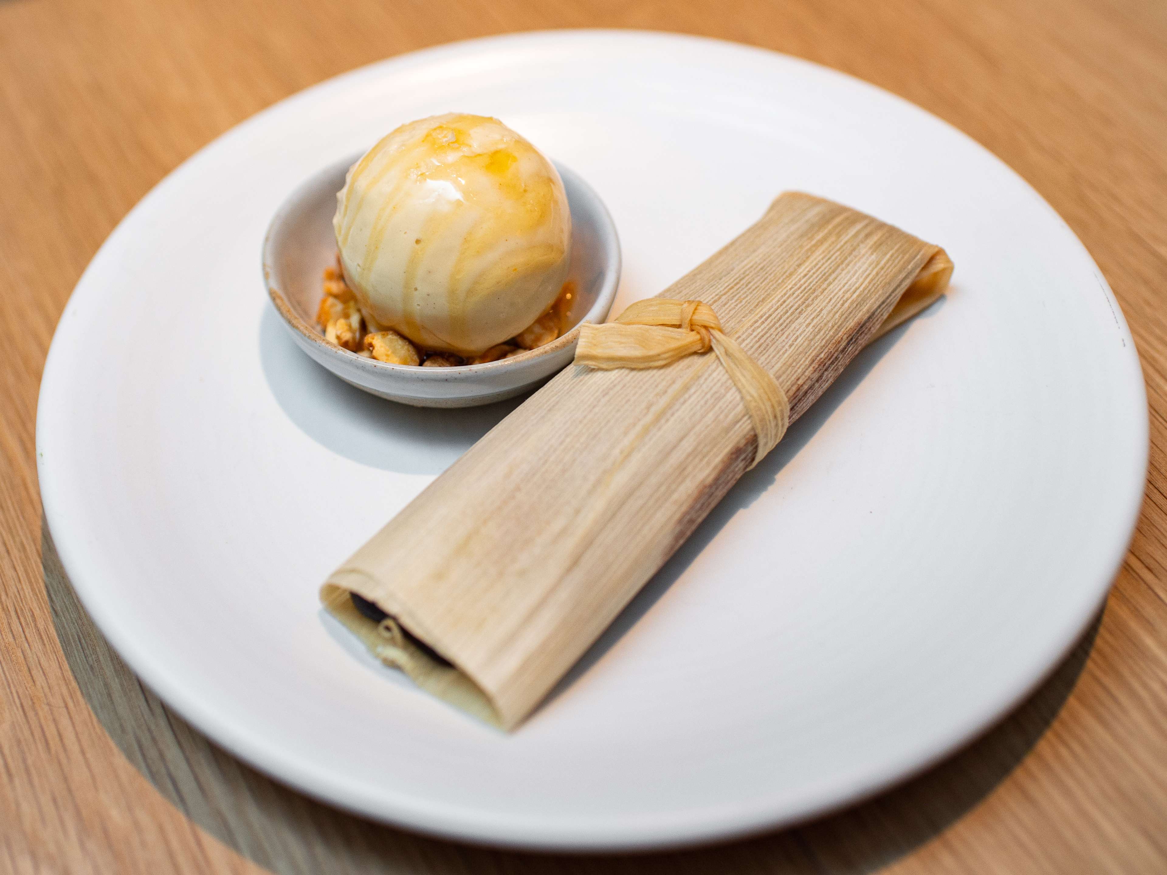 This is a dessert tamale from Condesa.