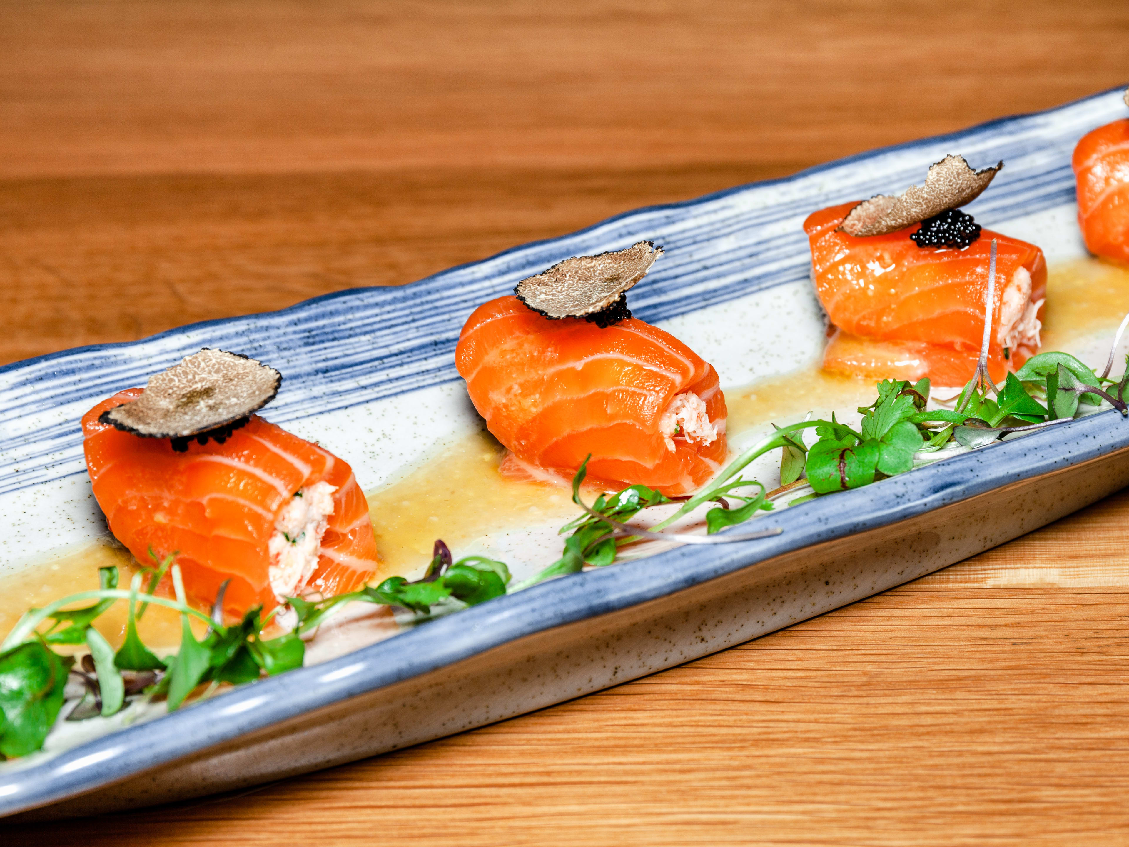 The miso crab salmon from Omakase By Osen.