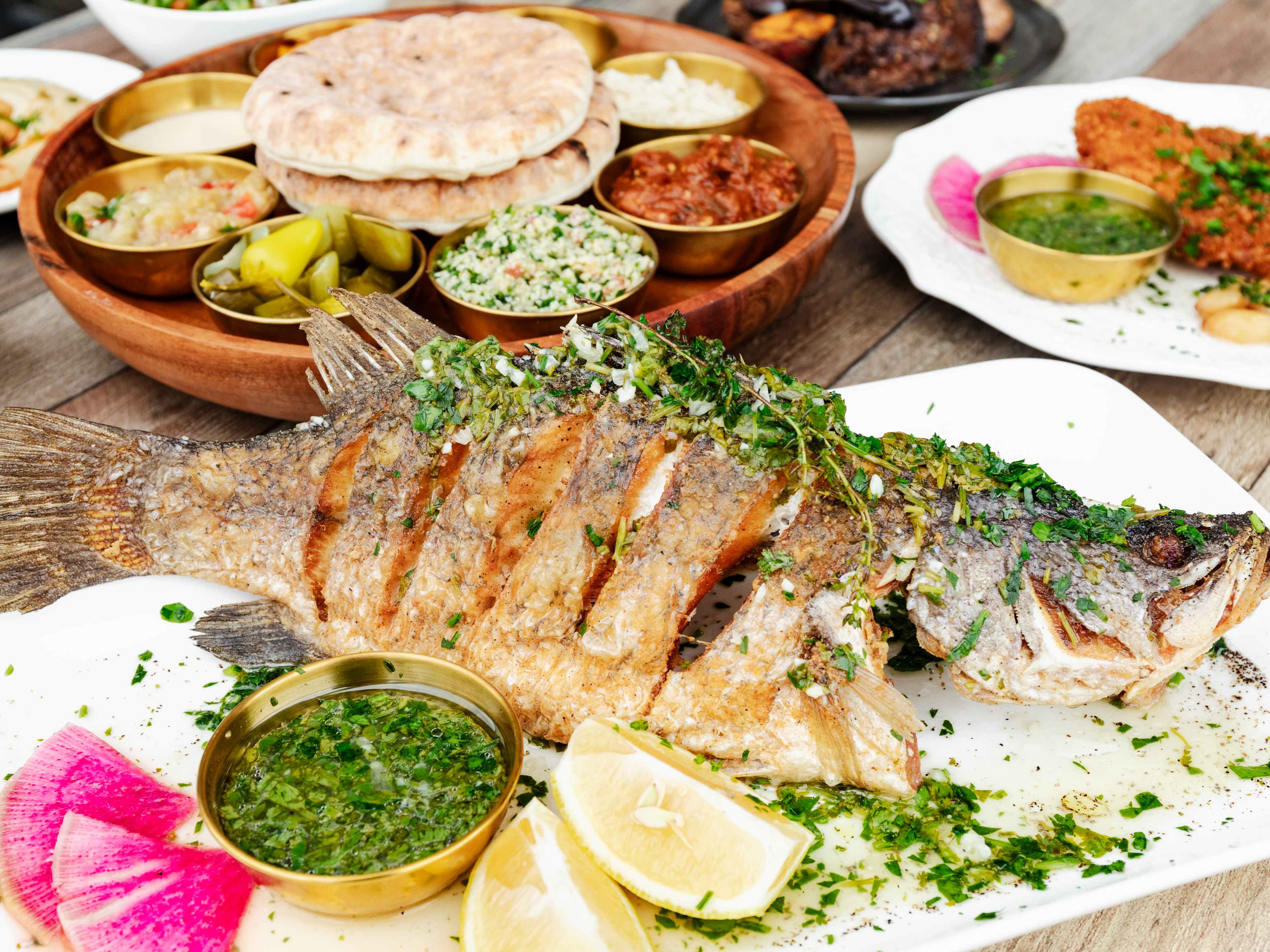 Tel Aviv Fish Grill white bass spread