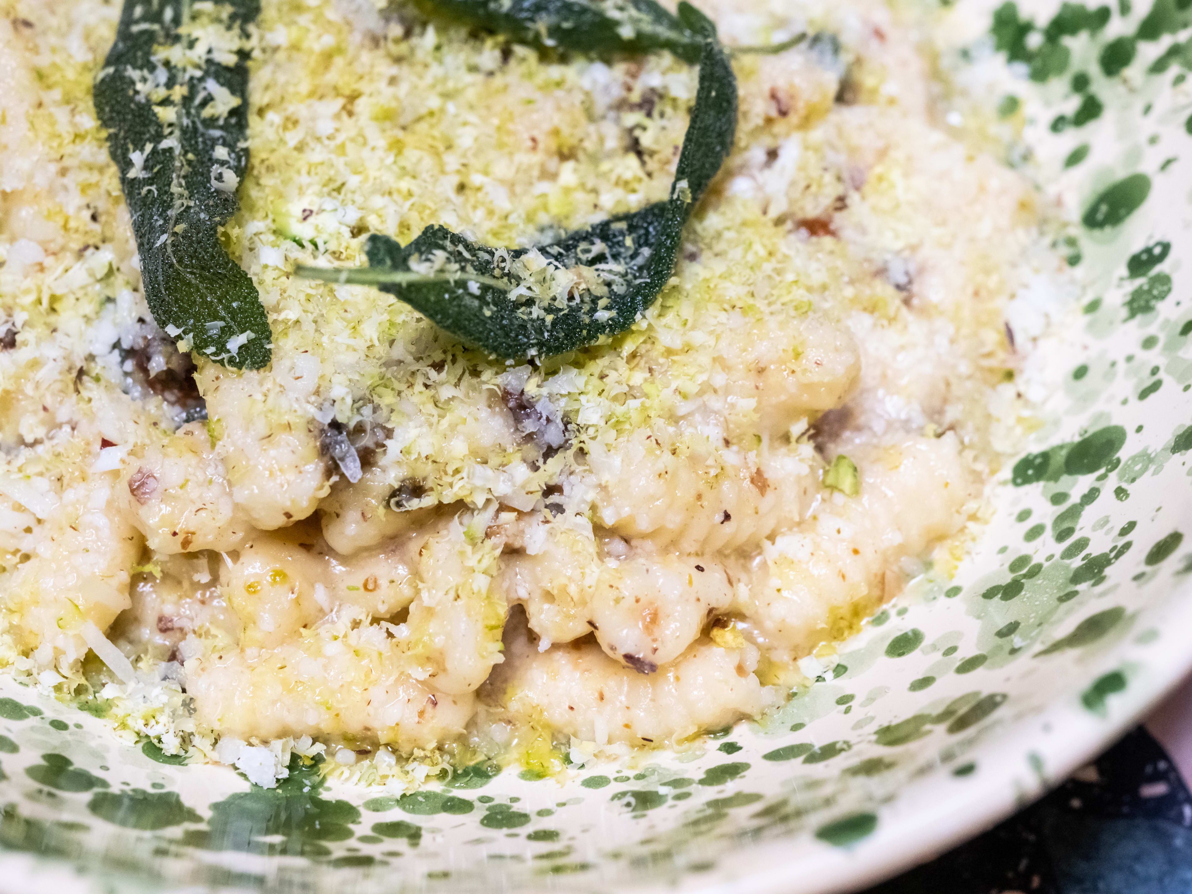 Cavatelli with lemon zest and sage