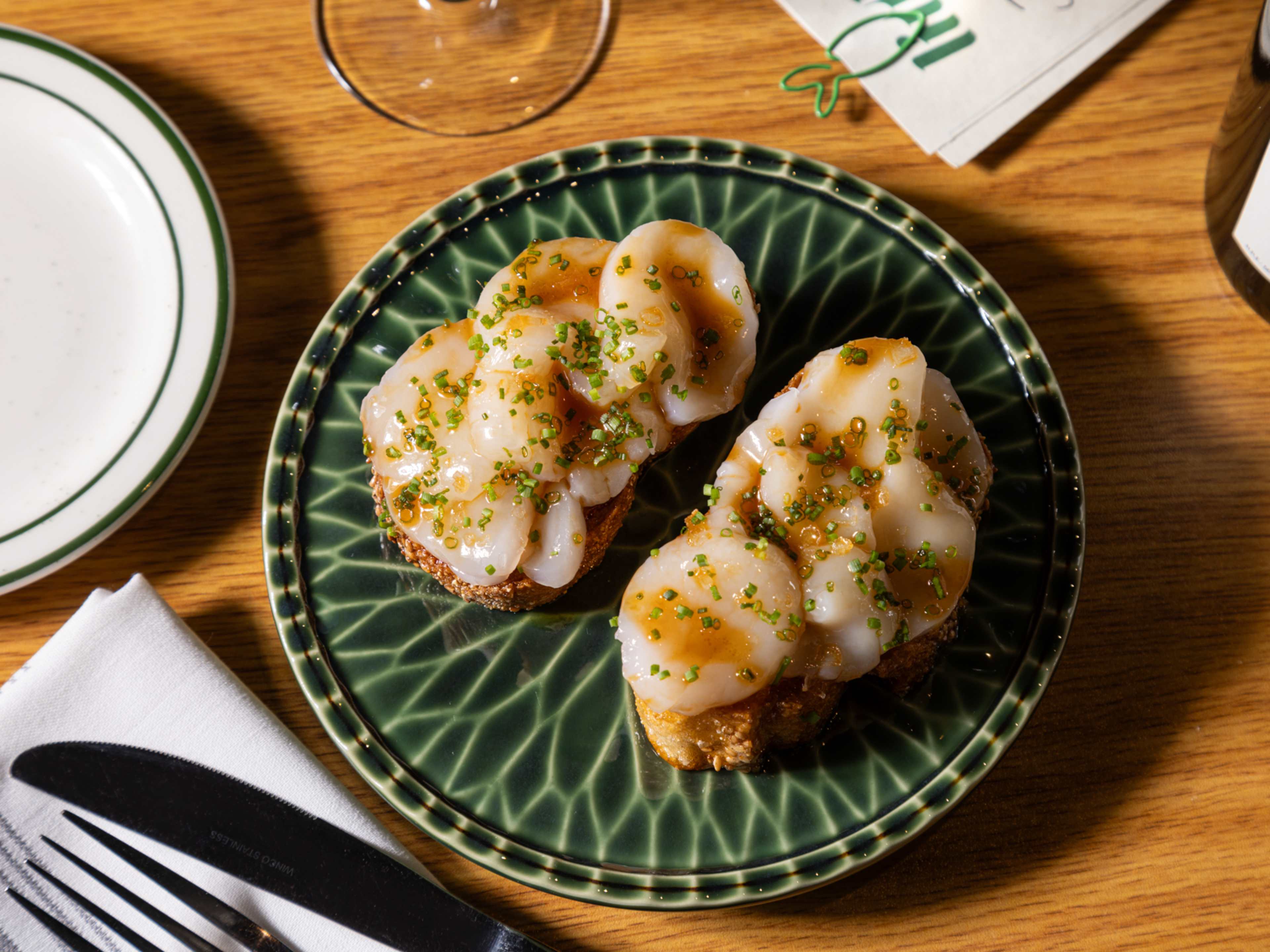 This is the scallop toast from Little Fish.