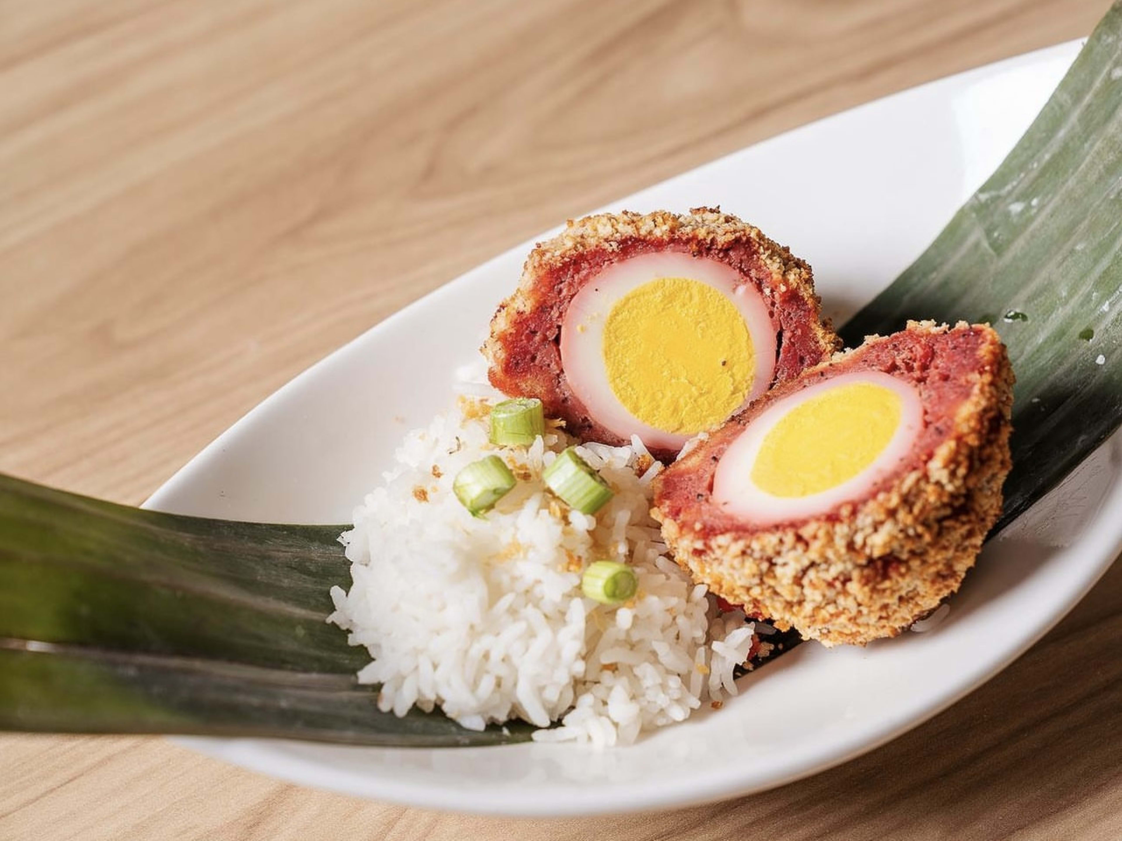 Longaniza scotch eggs from A Taste of the Philippines