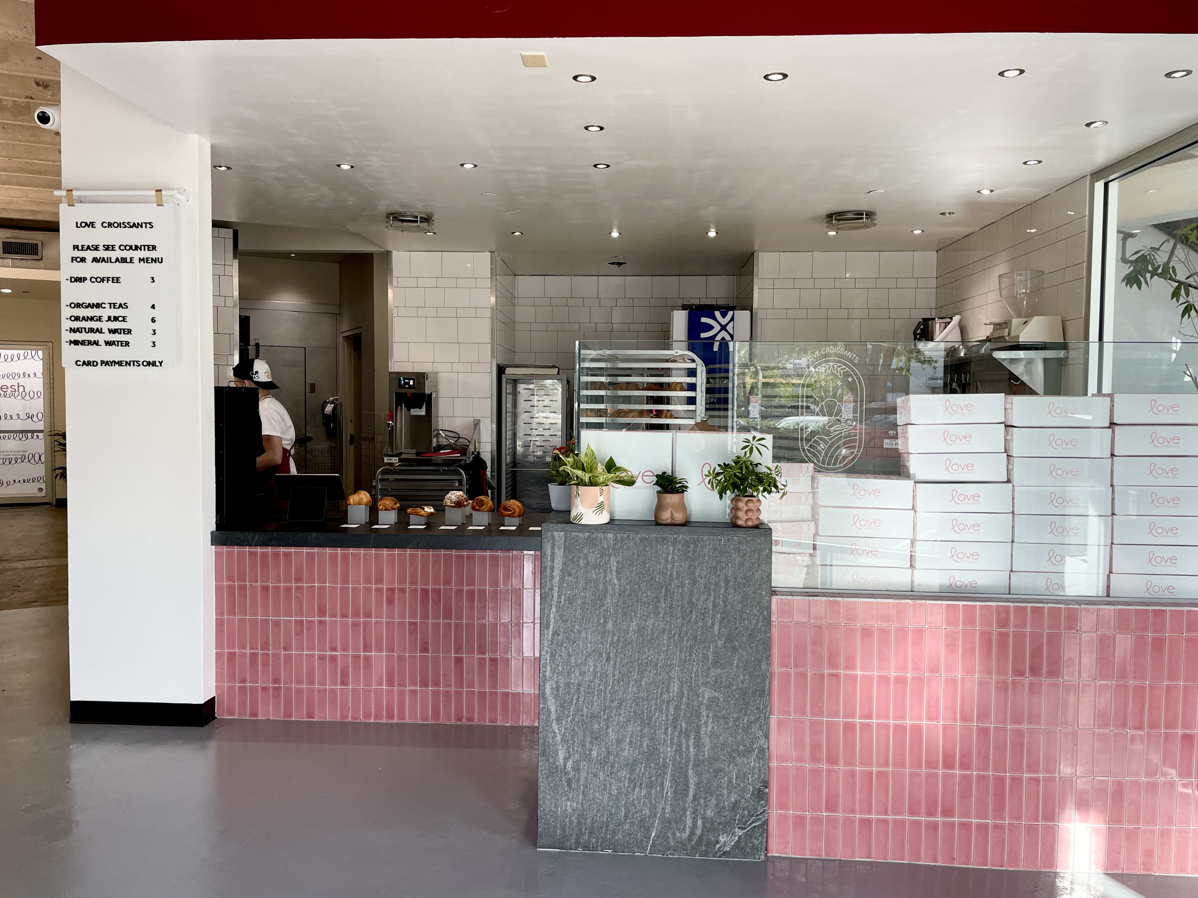 The interior of Love Croissants.