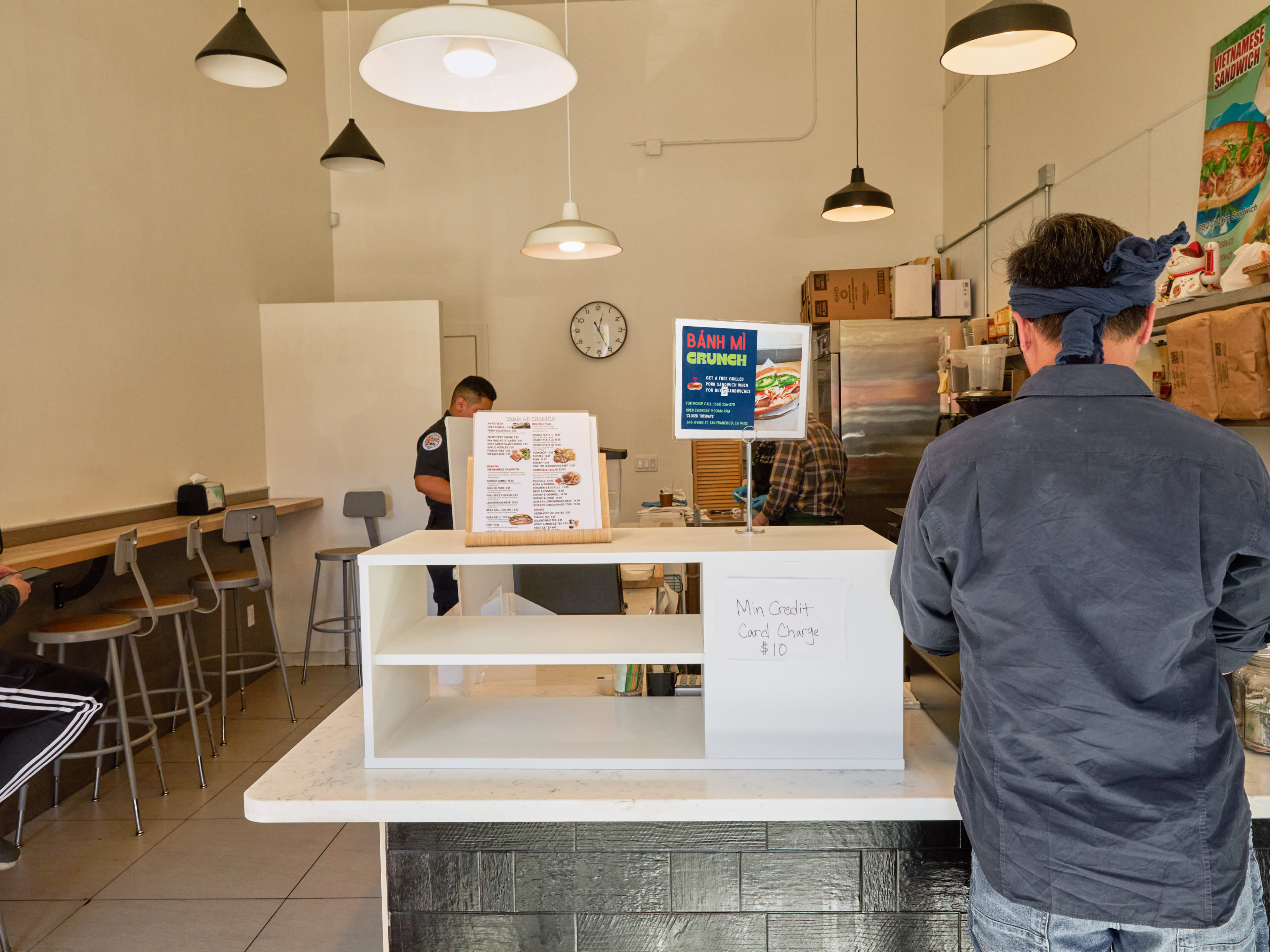 The interior at Banh Mi Crunch in San Francisco.