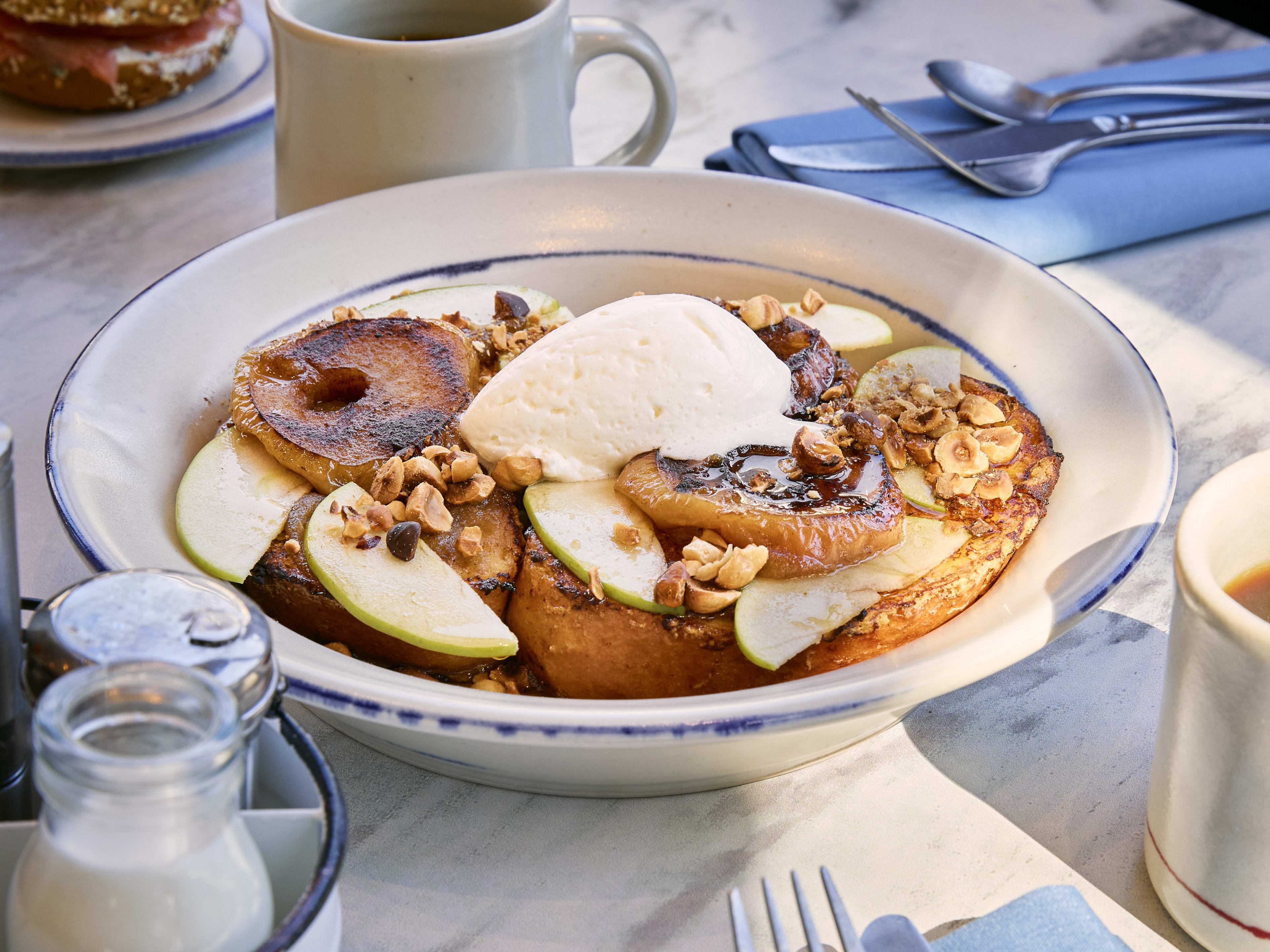 The apple french toast at Early To Rise