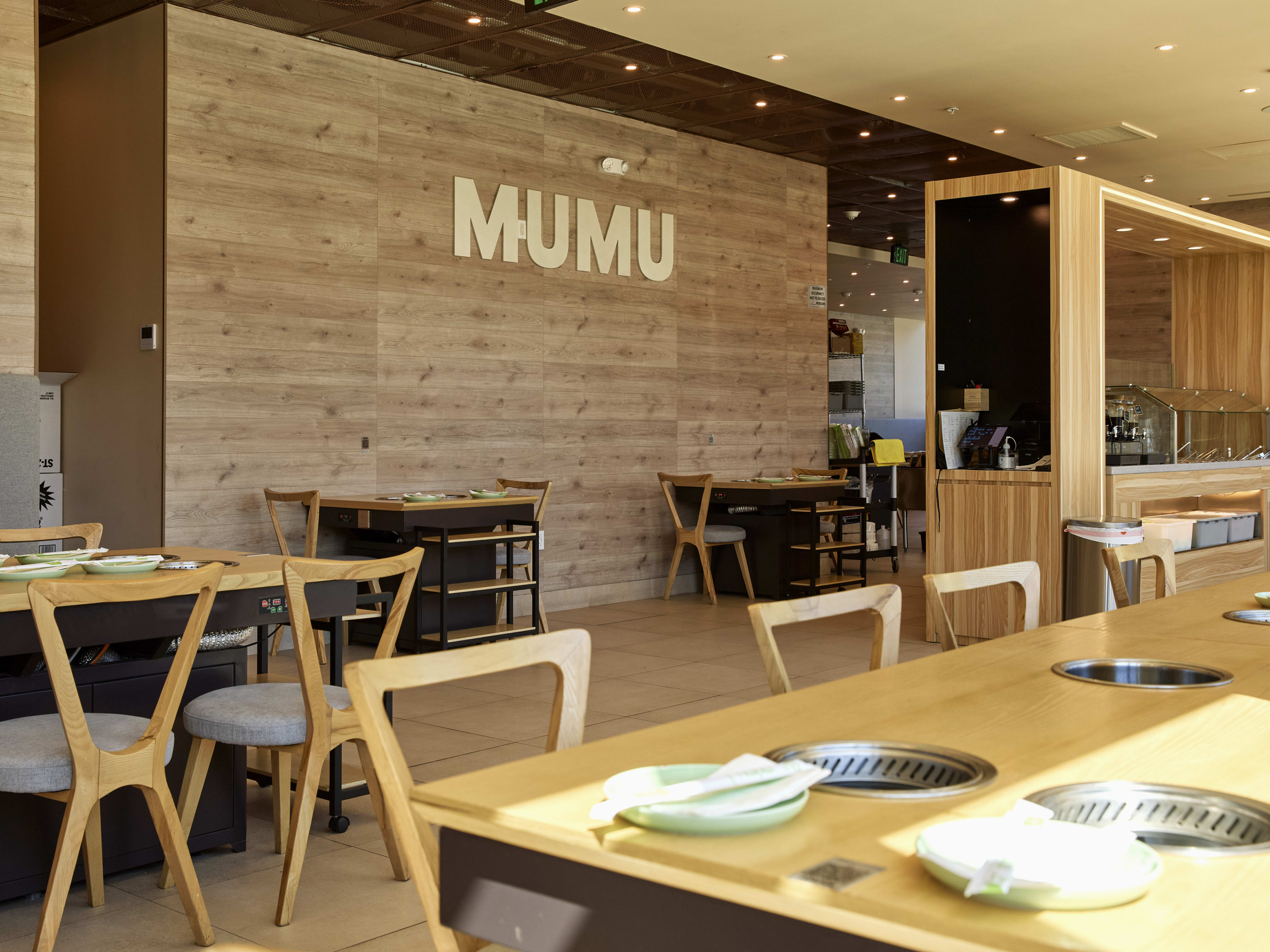 The minimalist dining room at Mumu Hot Pot