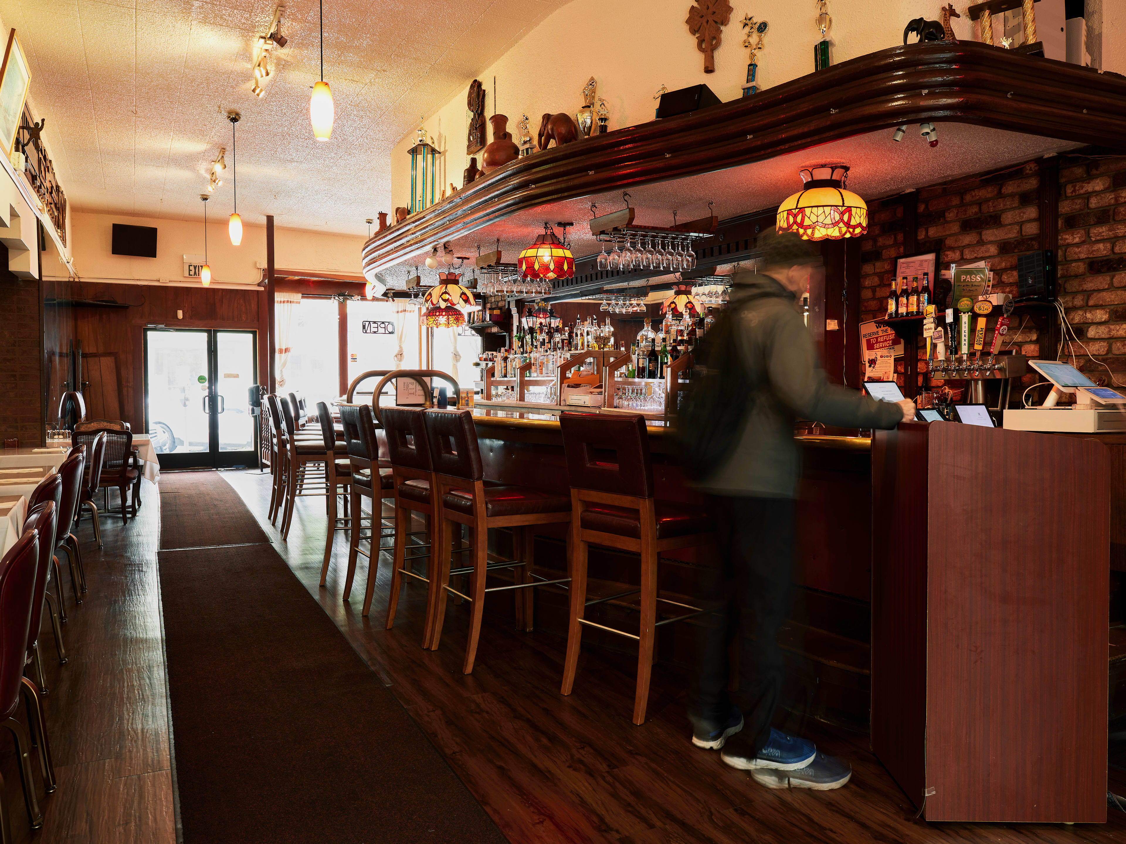 The interior and bar at New Eritrea