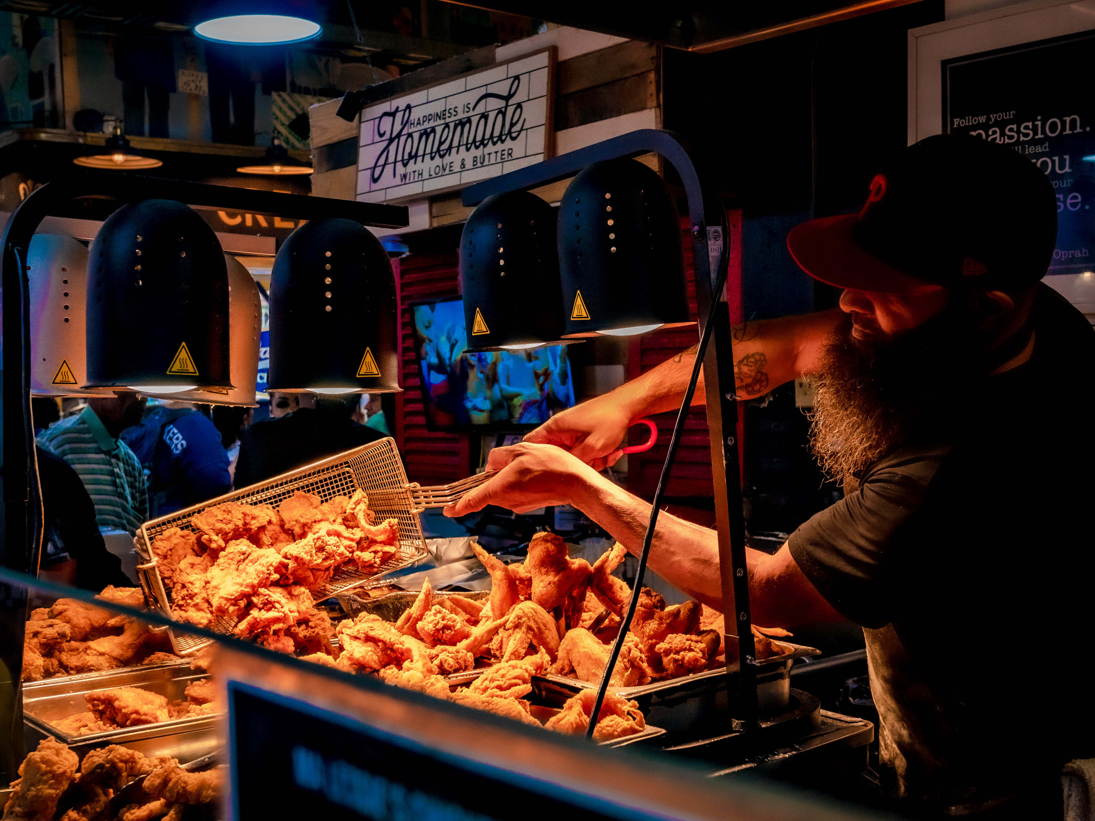 This is the chicken area at Ma Lessie's.