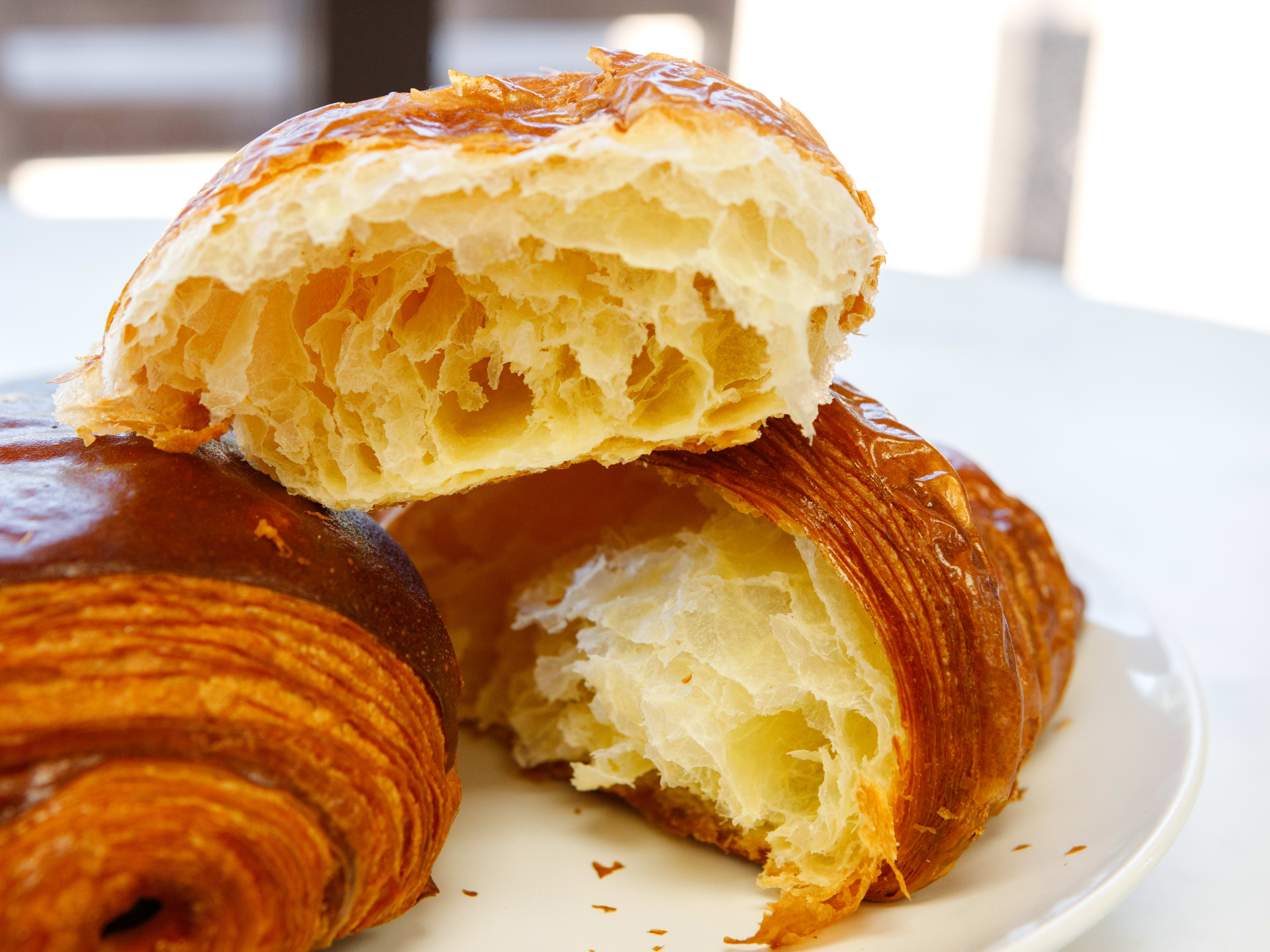 The cross section of a croissant from Magnol.