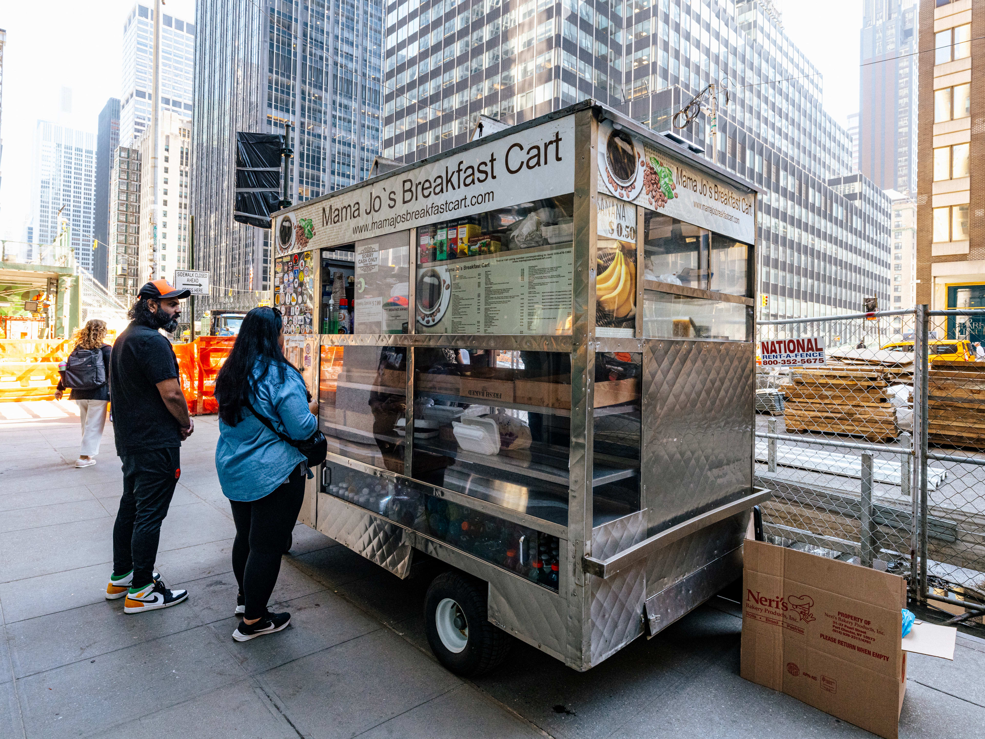 Mama Jo's Breakfast Cart parked on the street.