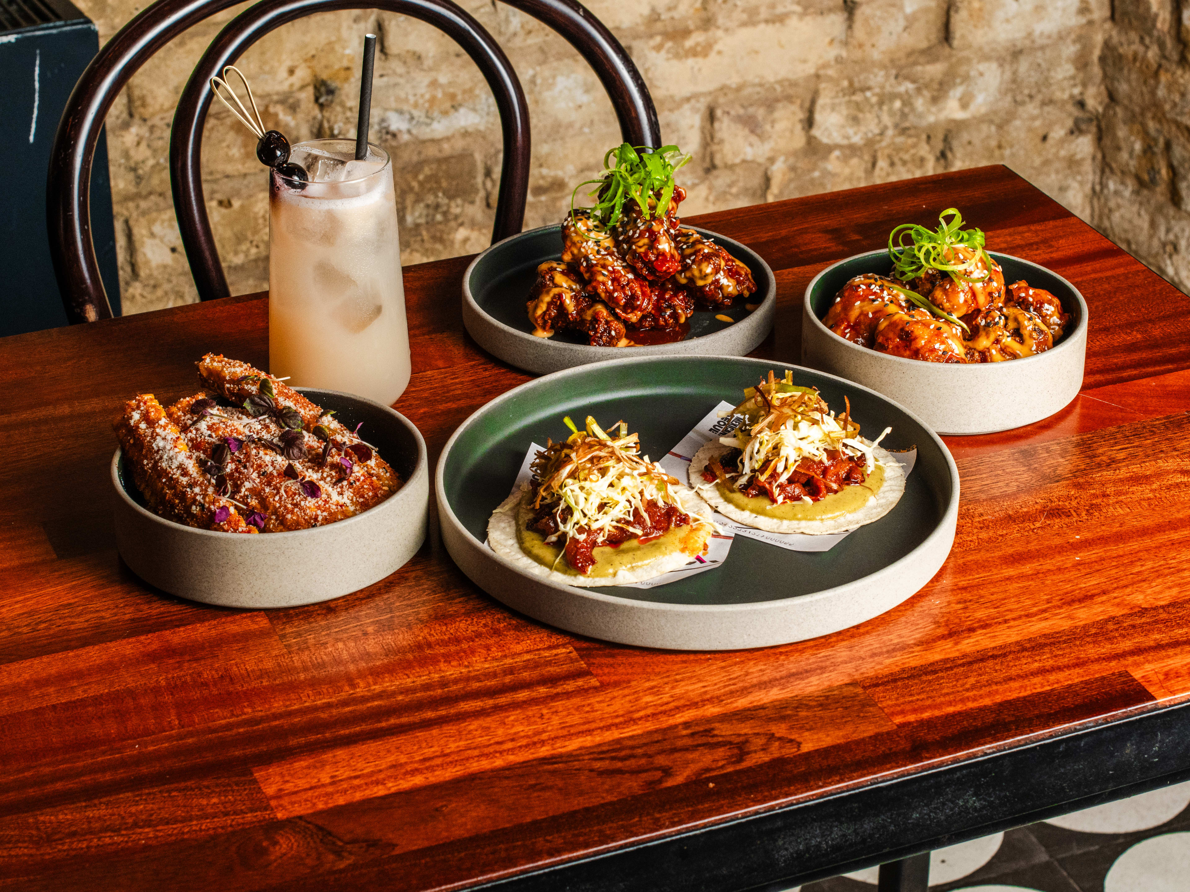 The food spread at Mexican Seoul