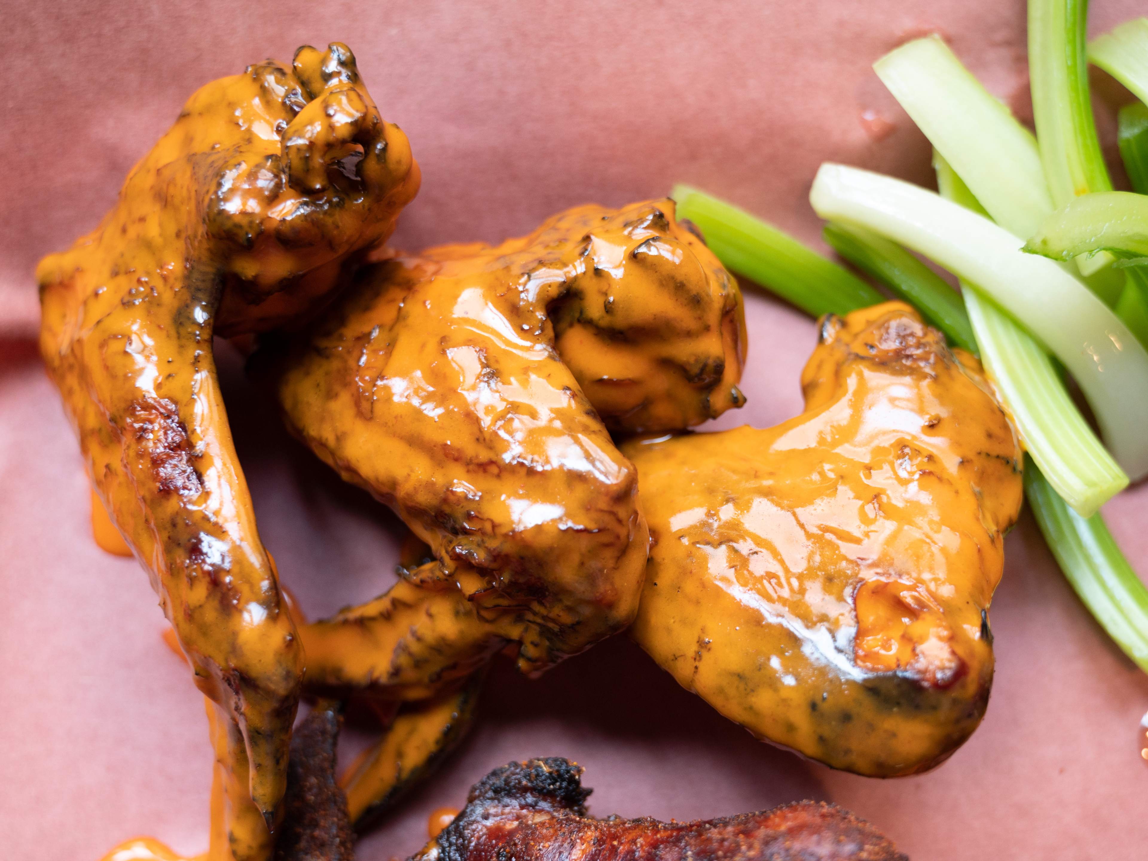 These are the buffalo wings from Mike's BBQ.