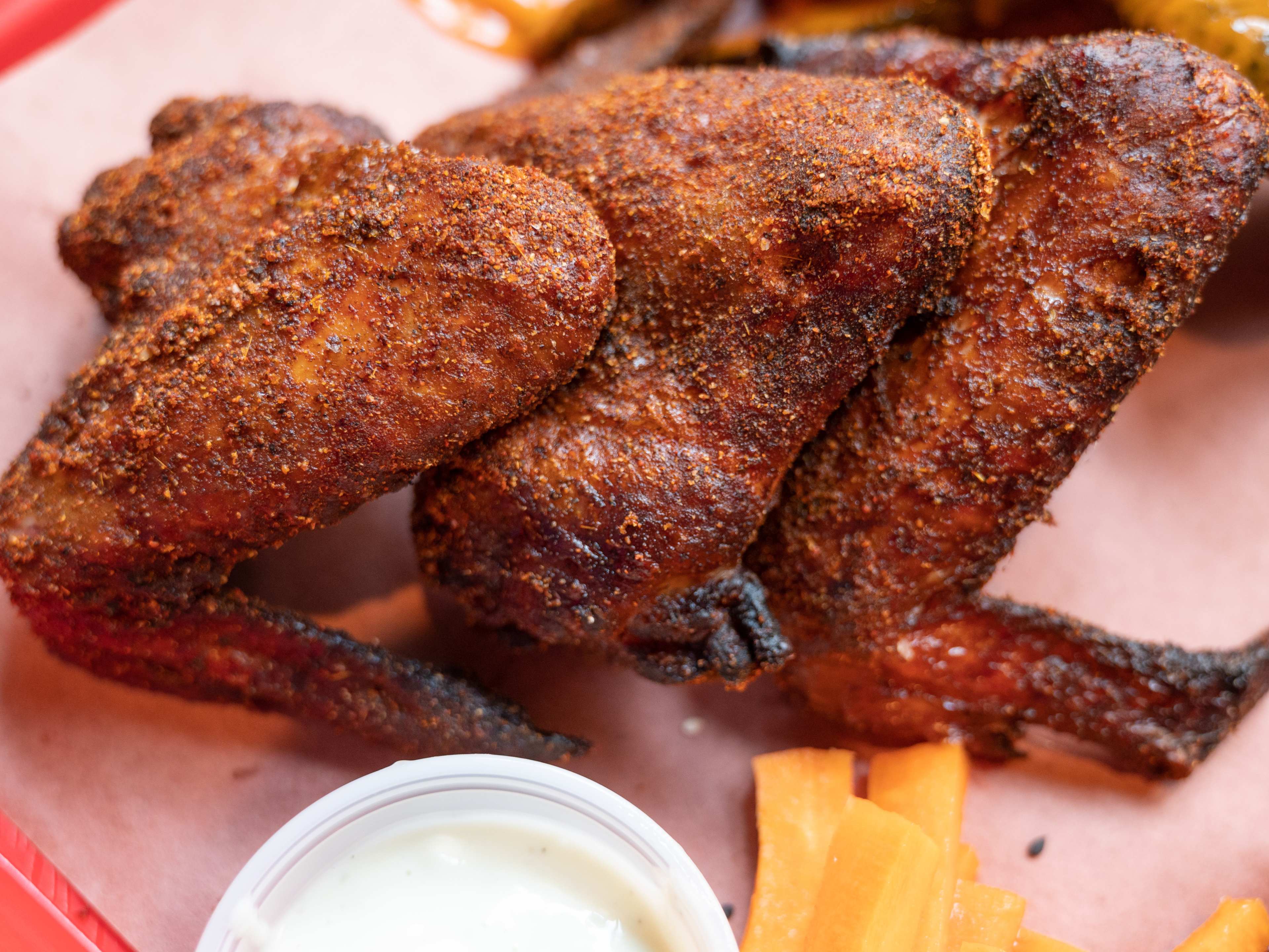 These are the Lancaster wings from Mike's BBQ.