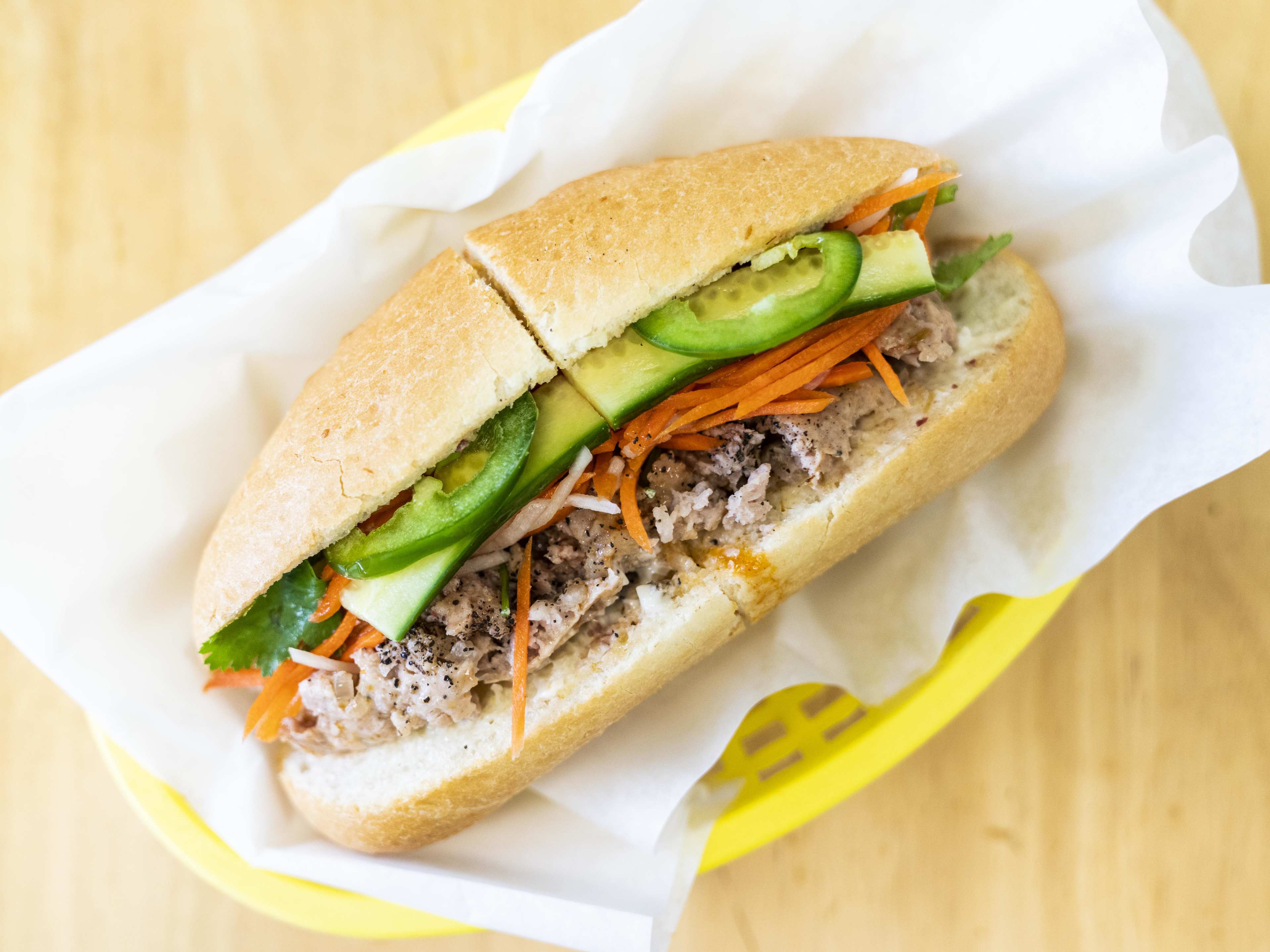 The xiu mai banh mi at Mong Thu