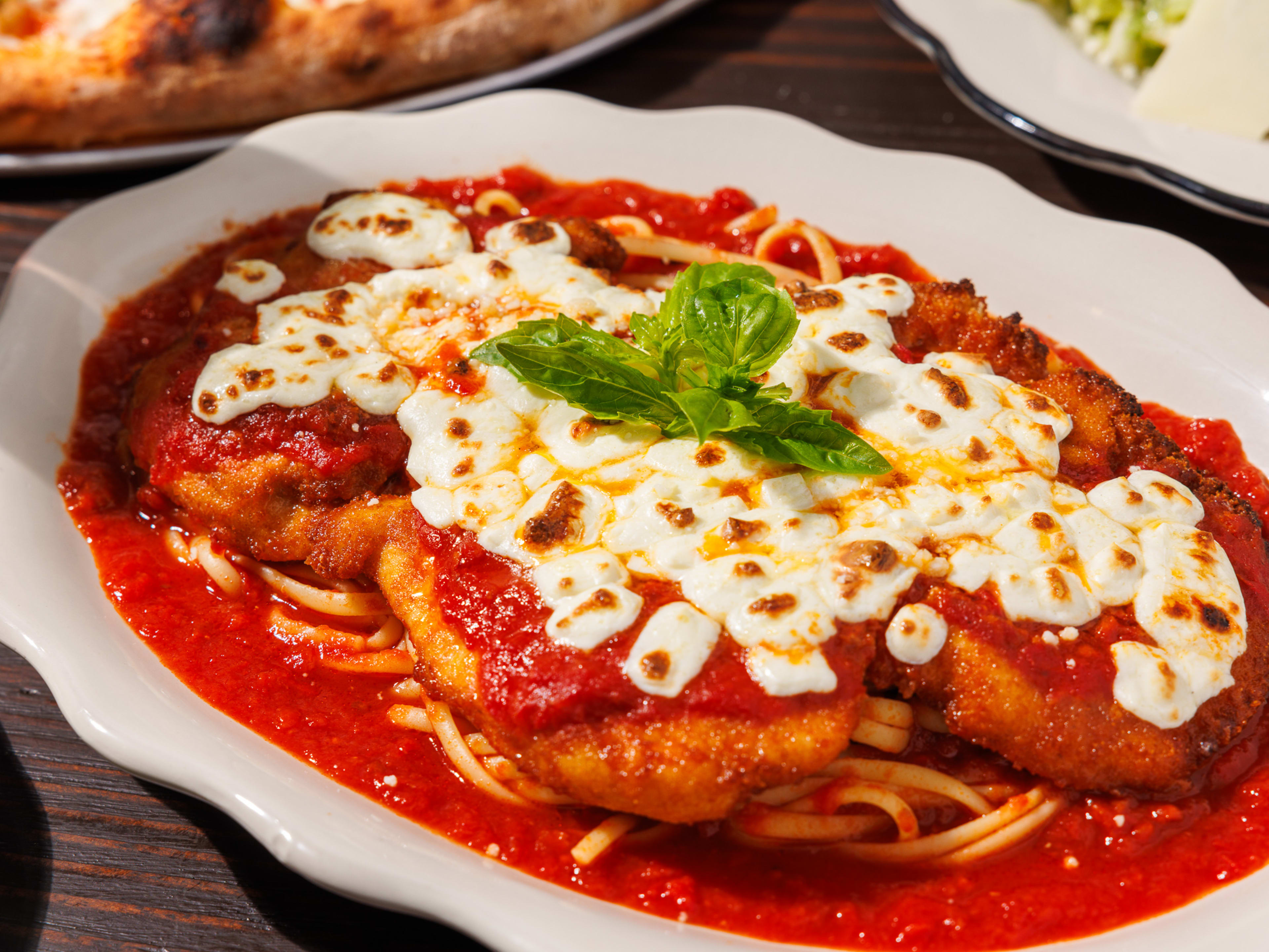 The chicken parmesan at City Island Pizza Company.