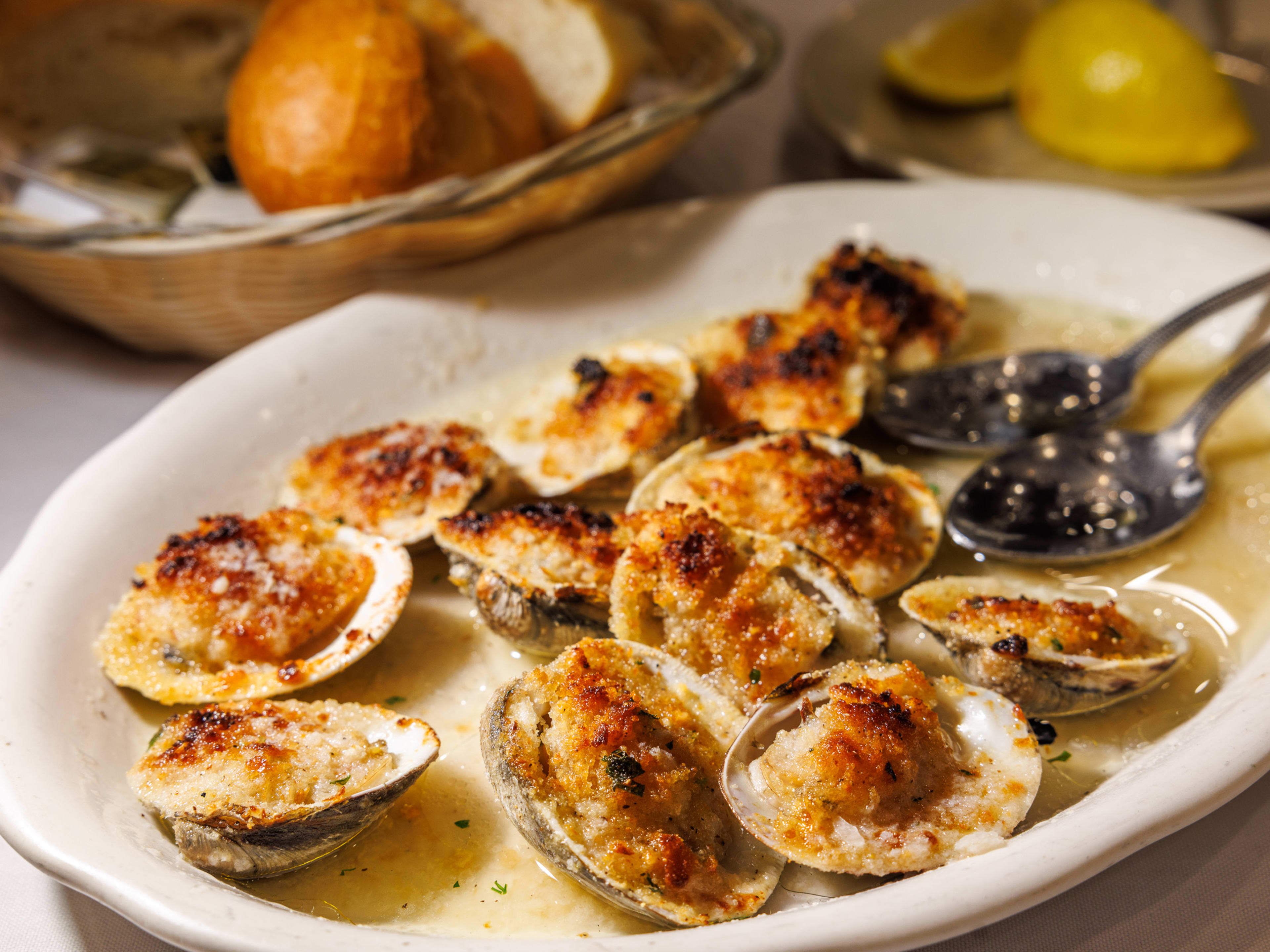 Baked clams at Don Peppe.