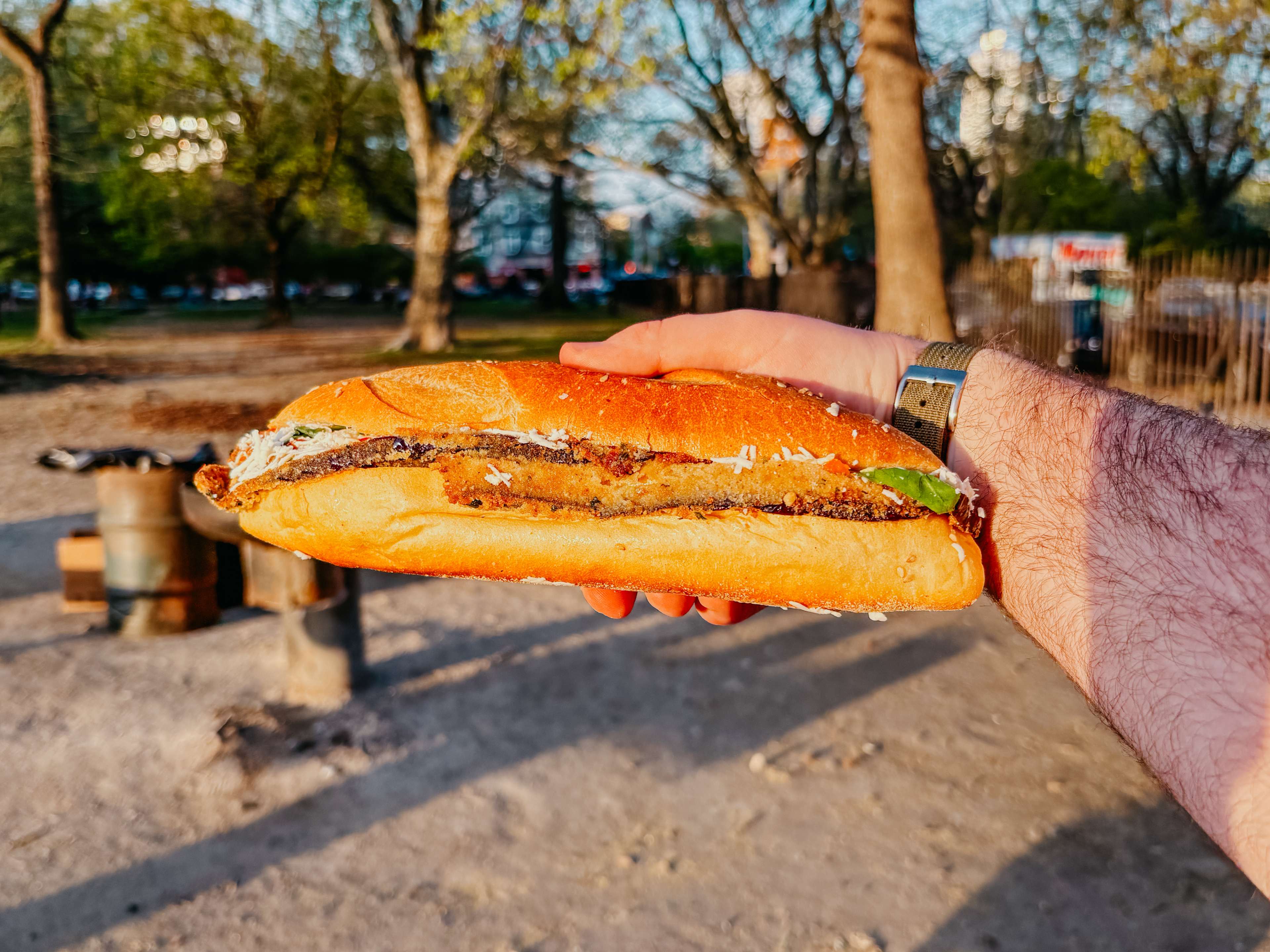 an eggplant sandwich