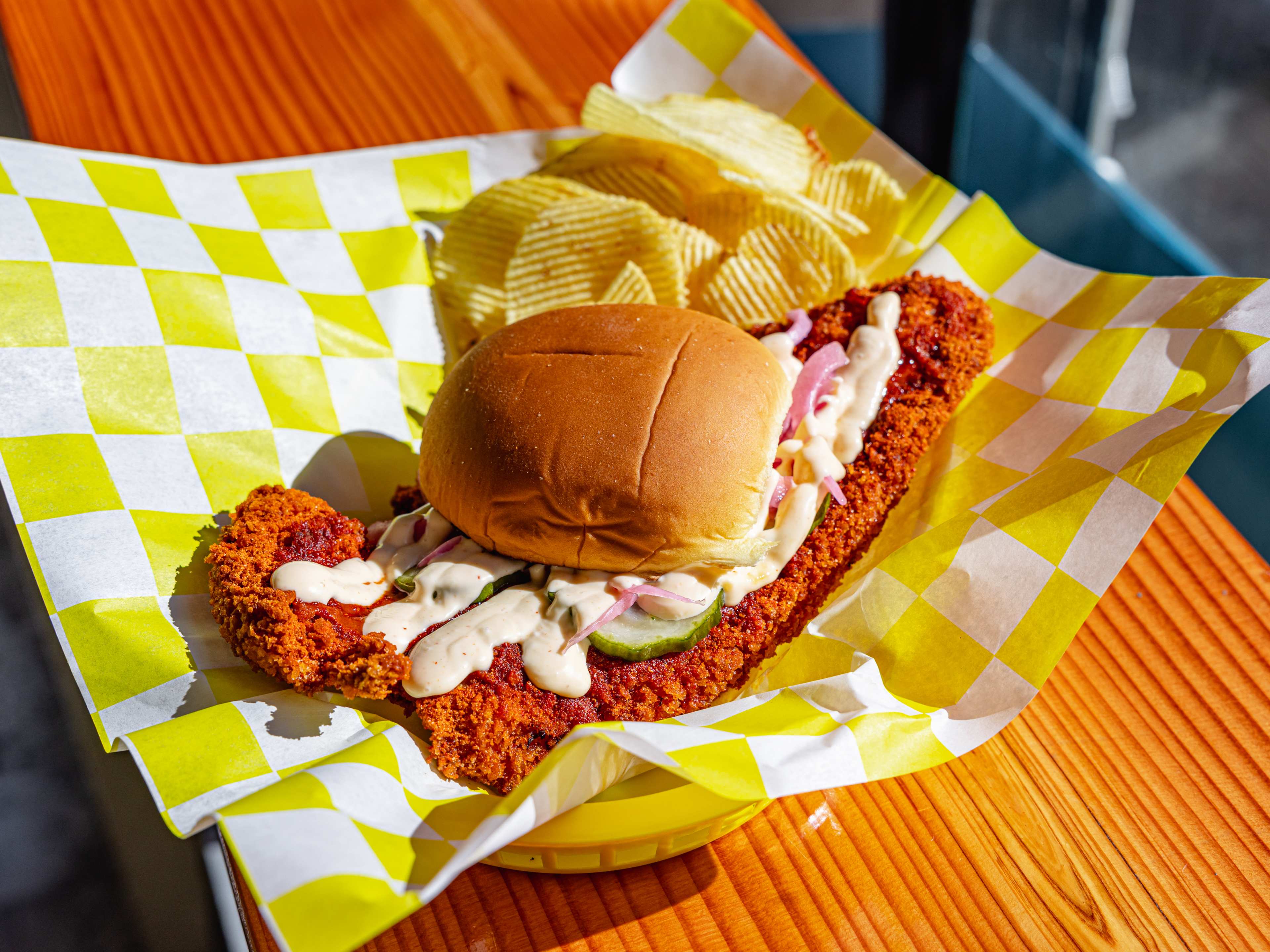 an oversized chicken katsu sando