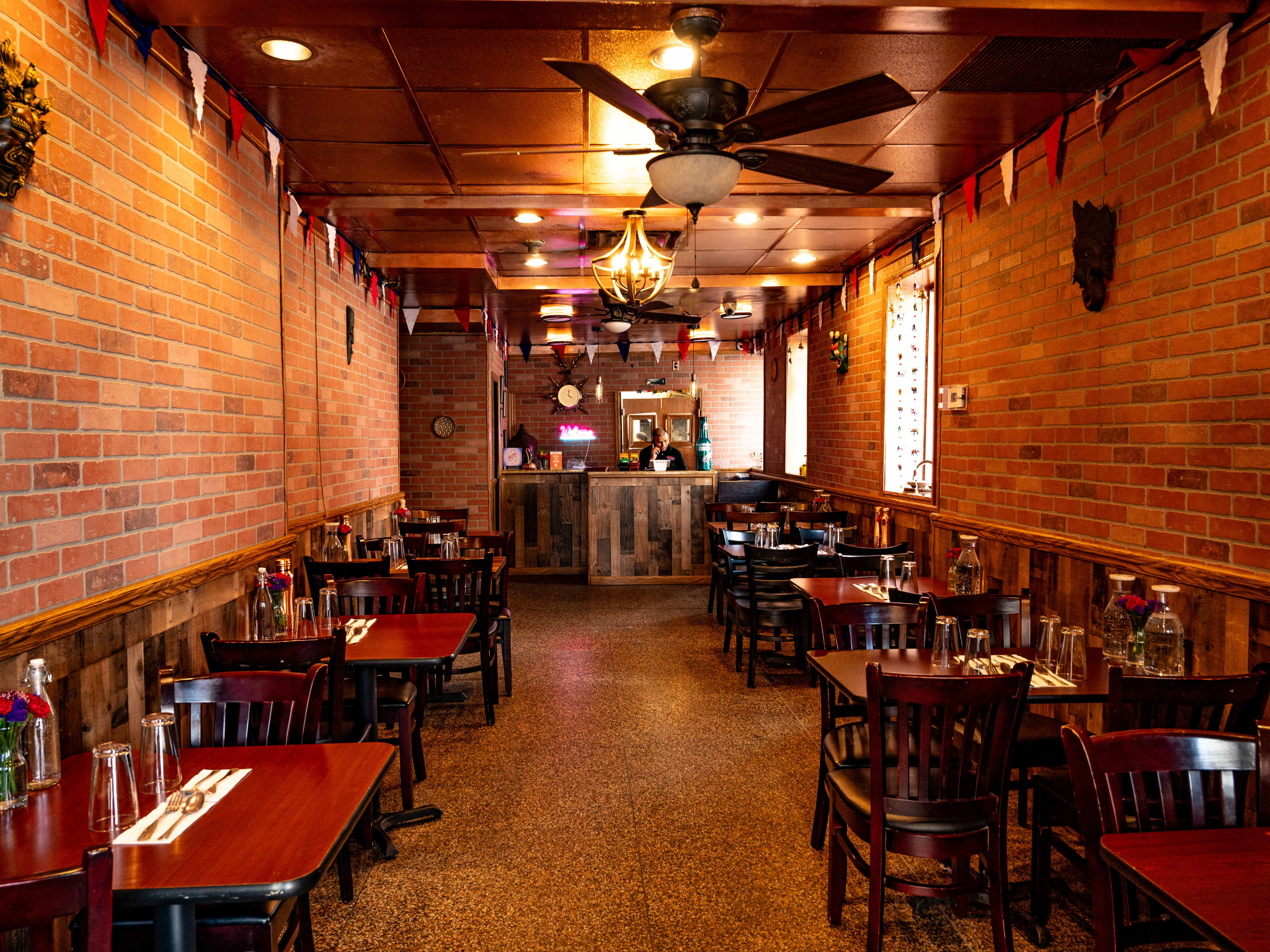 This is the interior of Nepali Momo Kitchen.