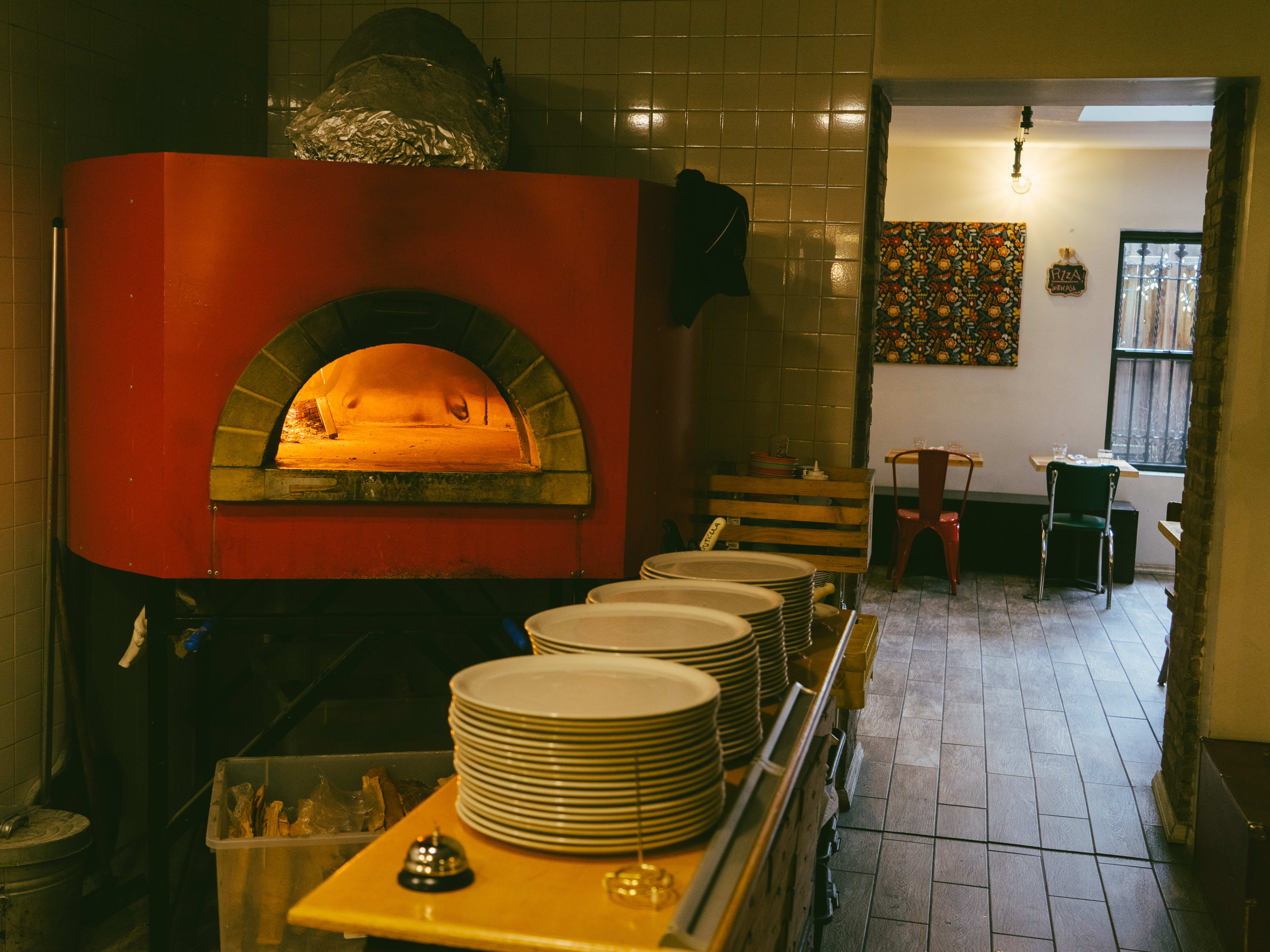 The pizza oven at Sottocasa.