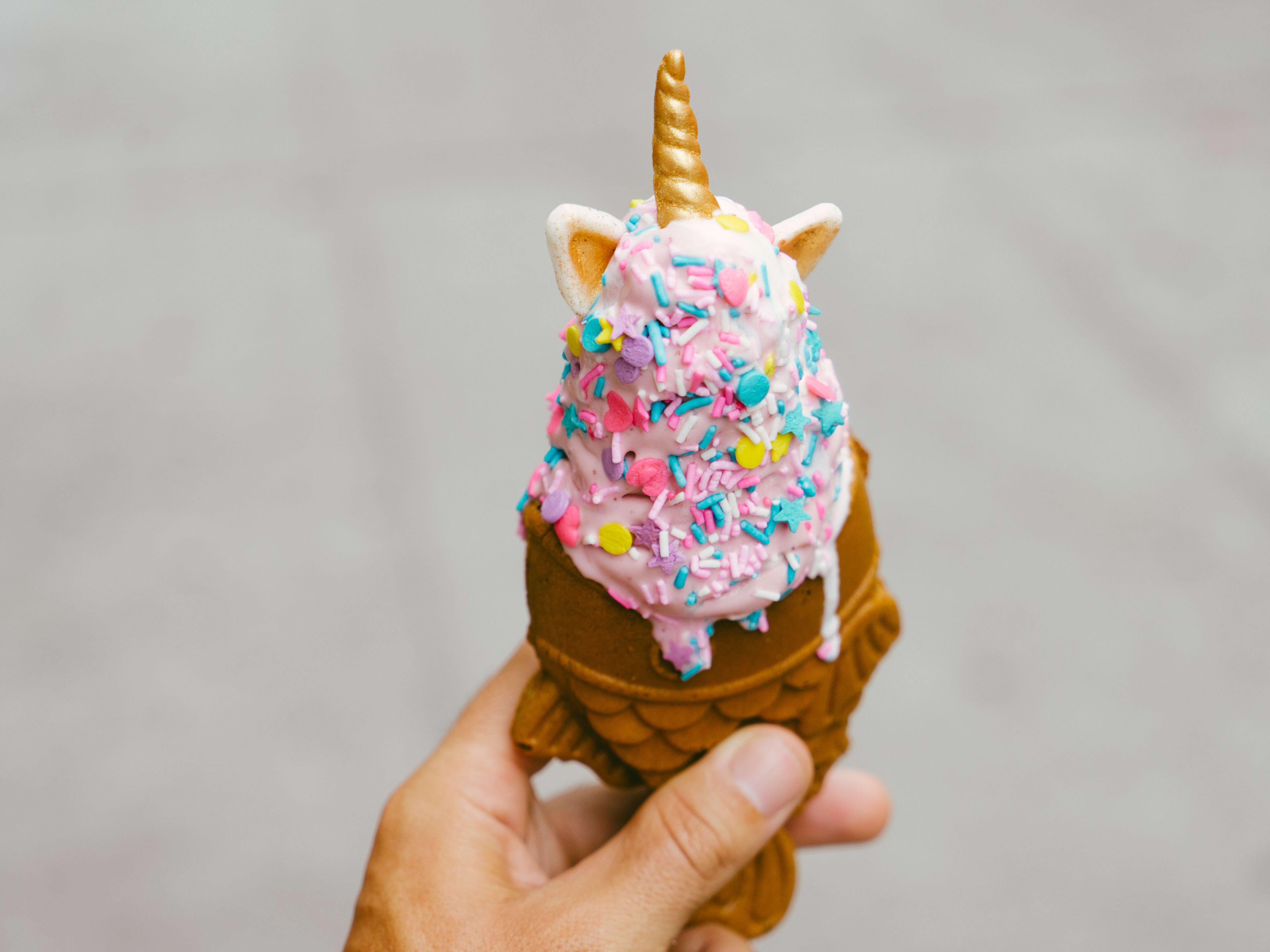 The unicorn soft serve at Taiyaki